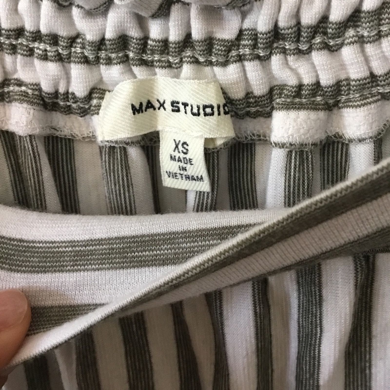Other Max Studio Gray & White Striped Off-Shoulder Top Size XS / US 0-2 / IT 36-38 - 3 Thumbnail
