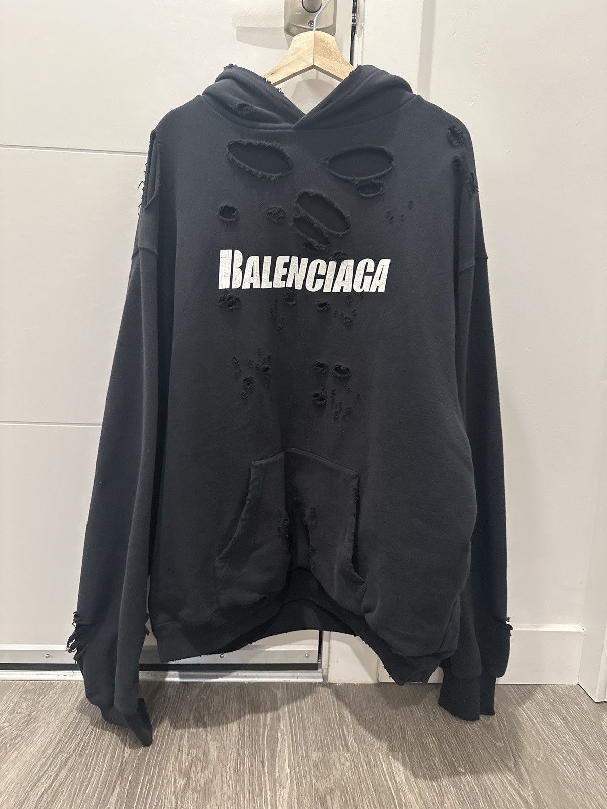 Balenciaga Balenciaga destroyed/distressed hoodie | Grailed