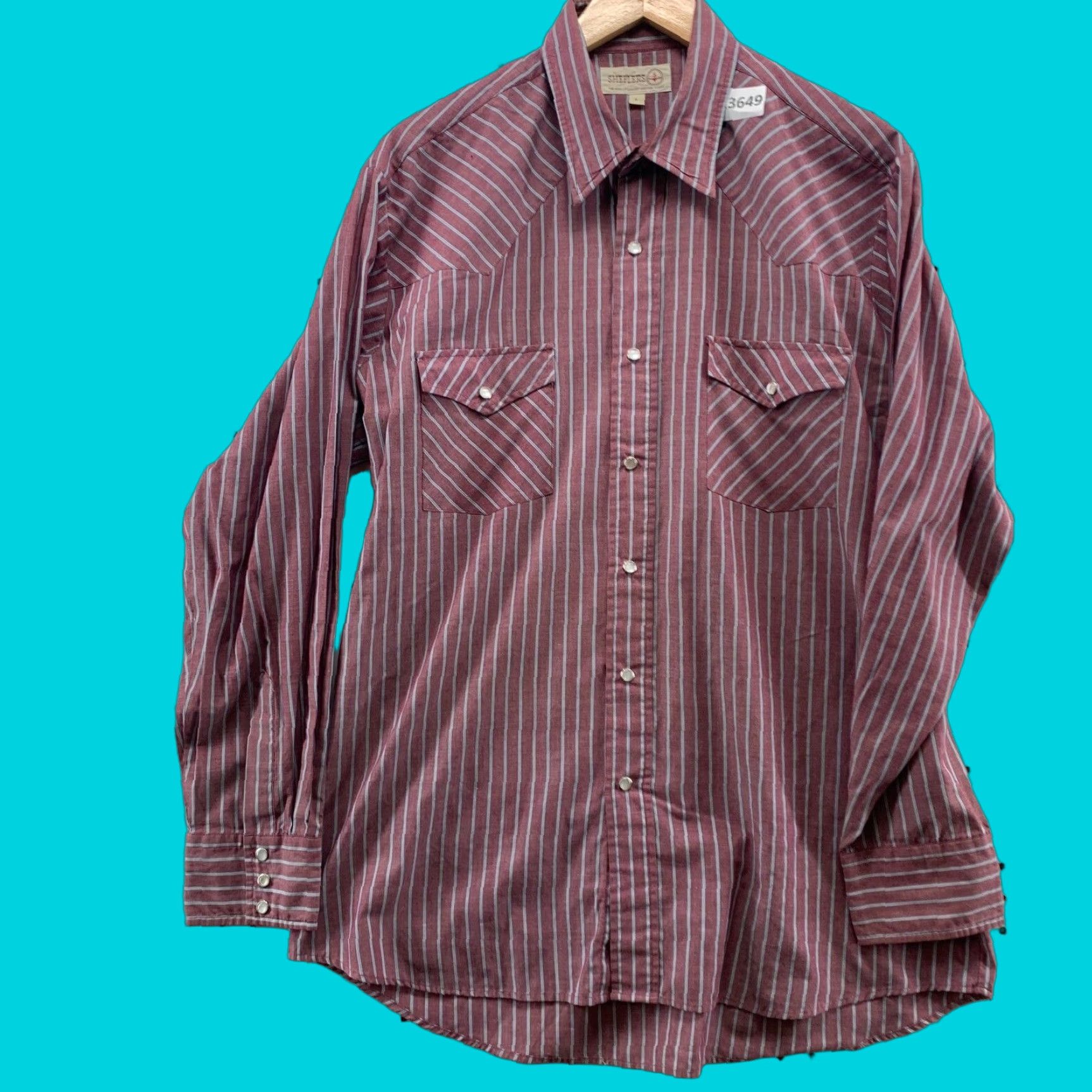 Vintage Sheplers Western Shirt Long Sleeve Red Gray Striped Size Large Mens Size US L / EU 52-54 / 3 - 1 Thumbnail