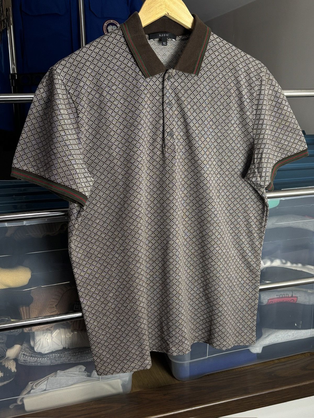 Gucci Gucci Diamond Monogram Vintage Polo Shirt Size US XL / EU 56 / 4 - 2 Thumbnail