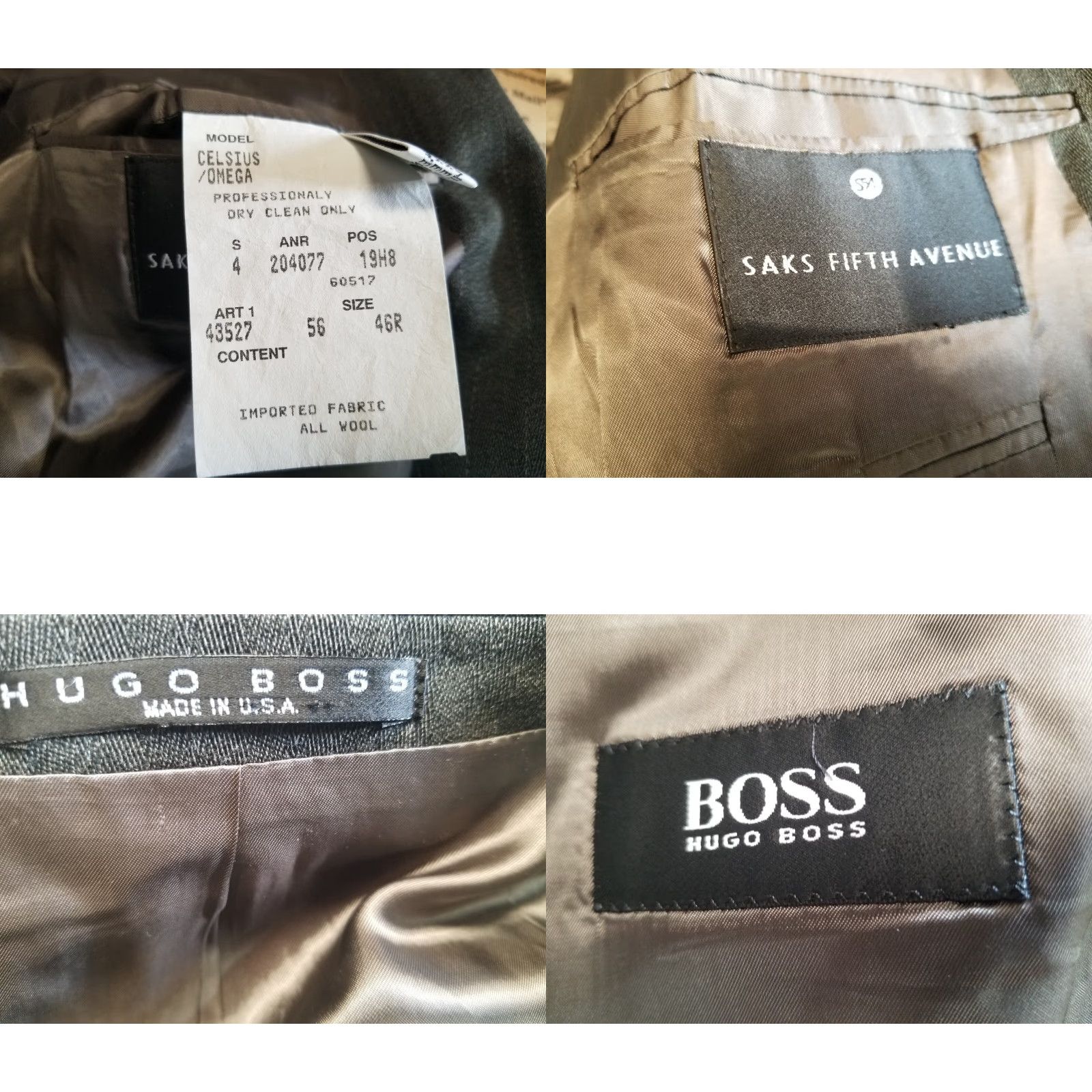 Hugo Boss VTG Hugo Boss Wool Blazer Gray Pin Stripe Mens 46R USA Jacket/Coat Long Striped Suit Jacket Men Size 46R - 9 Thumbnail
