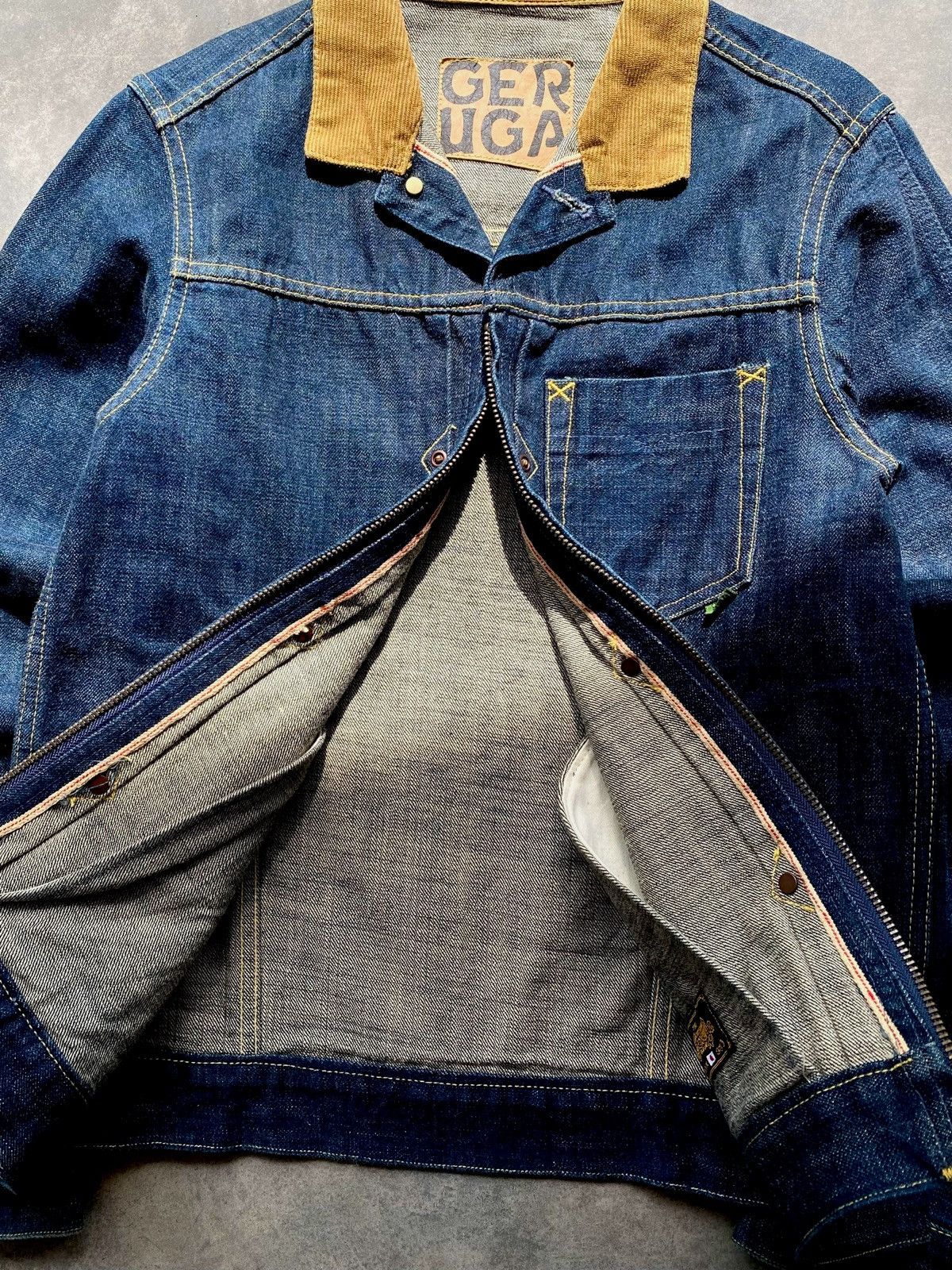 If Six Was Nine × Japanese Brand 🇯🇵Vtg Geruga Japan 14Oz Selvedge Denim Jacket🇯🇵 Size US M / EU 48-50 / 2 - 7 Thumbnail