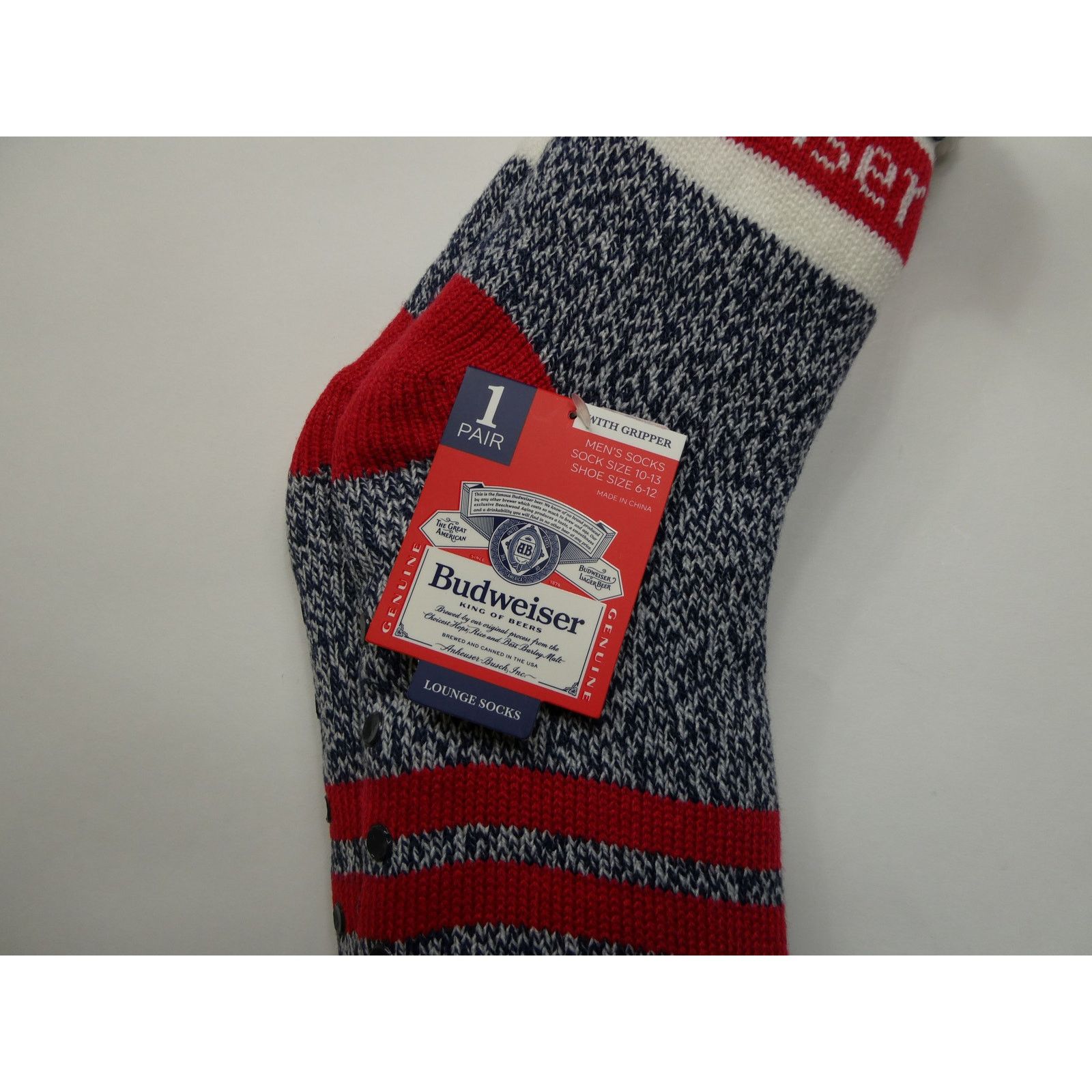 Budweiser MEN's BUDWEISER *Lounge *House SOCKS with Grippers Size ONE SIZE - 2 Thumbnail