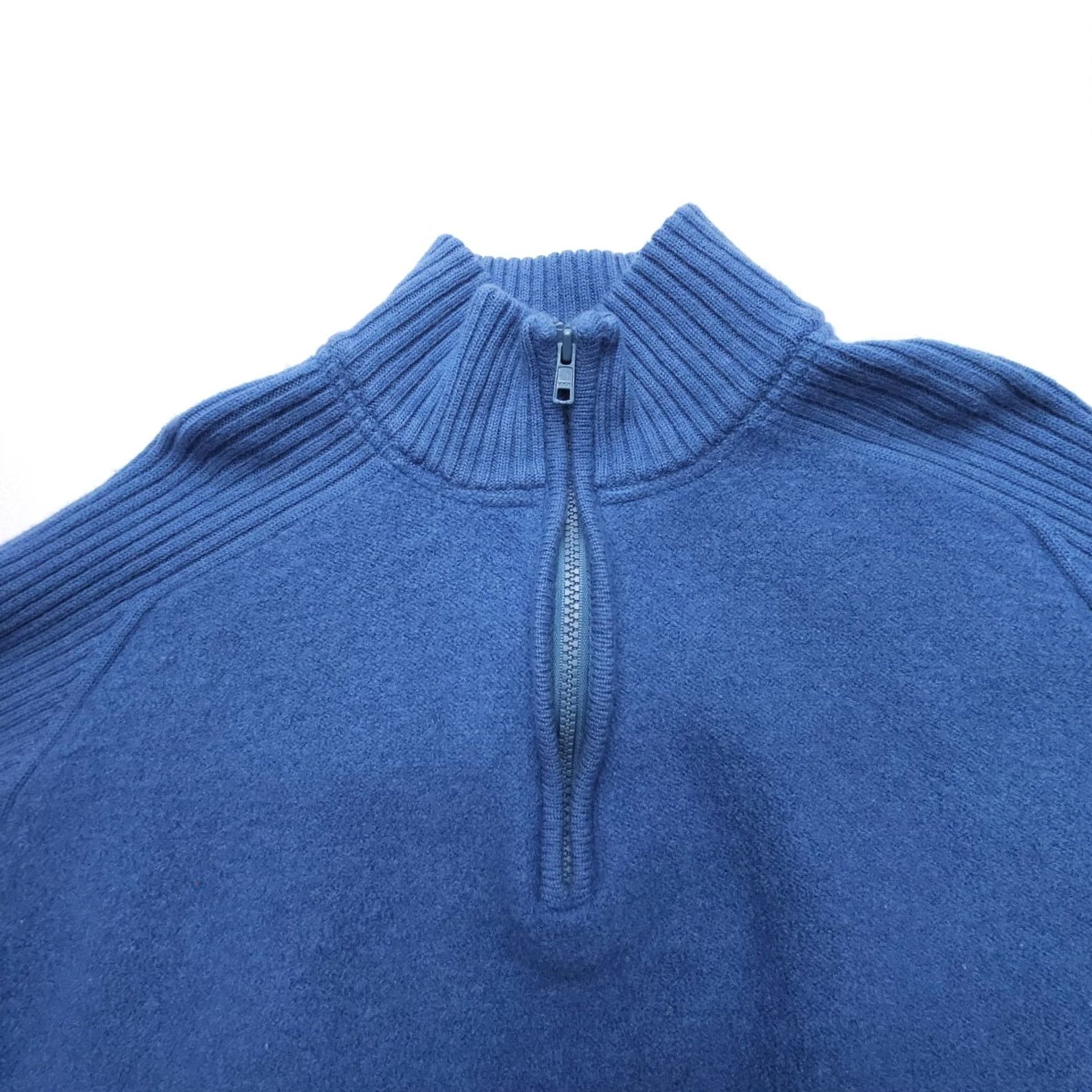 Aigle Aigle Sweater Shirt Wool 1/4 Zip XL Blue Classic Pullover Mens Regular Knit Zip Logo Mock Neck Short Brand: Aigle Size US XL / EU 56 / 4 - 2 Thumbnail