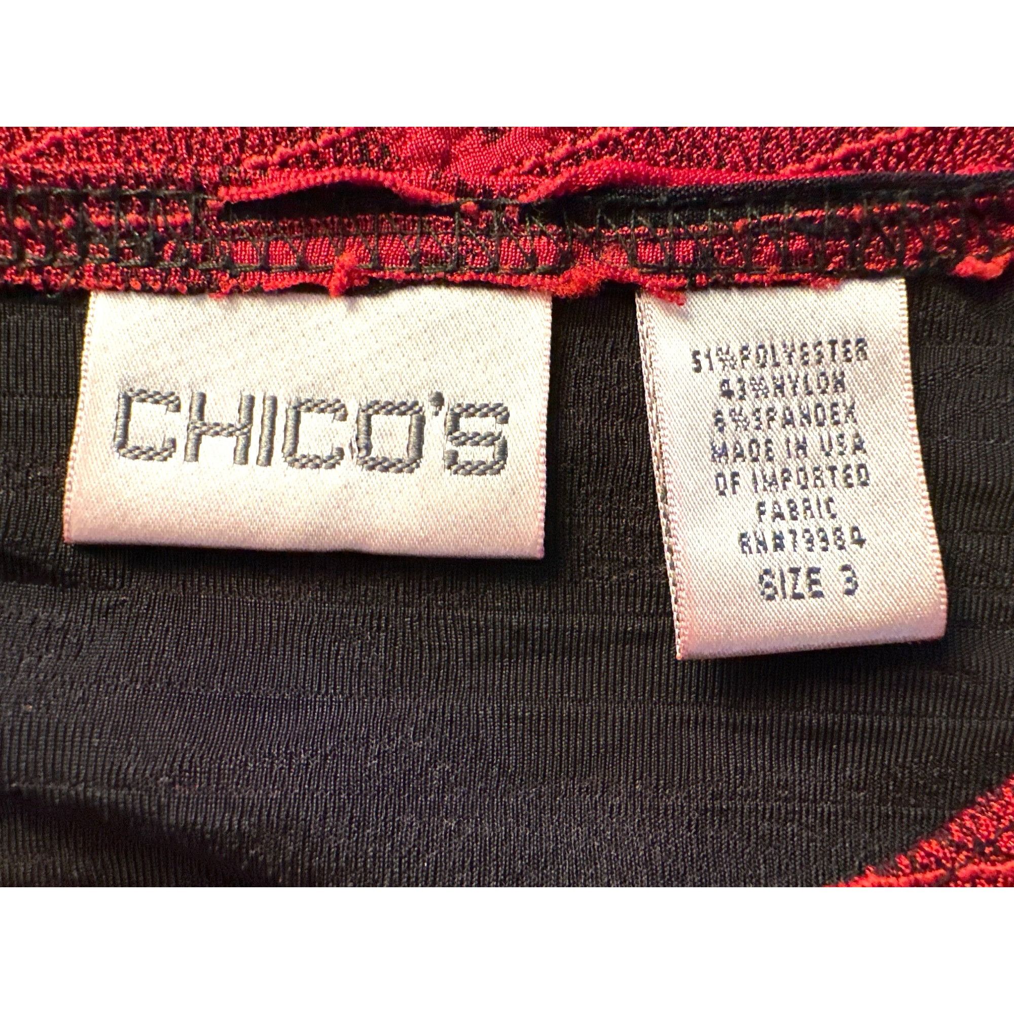 Chicos Chicos Red Textured Long Sleeve Distressed Art To Wear Long Size L / US 10 / IT 46 - 8 Thumbnail