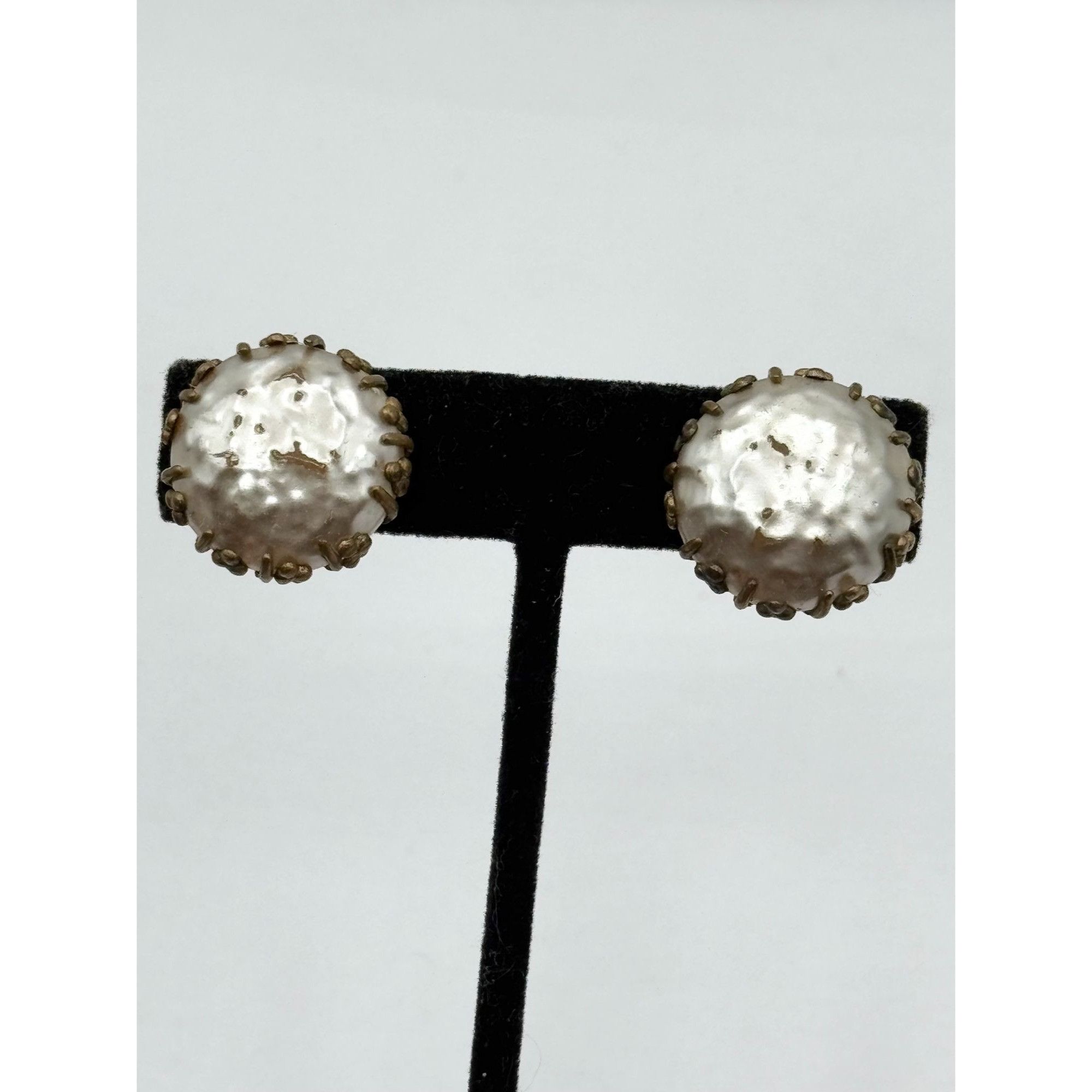 Miriam Haskell Vintage Signed Miriam Haskell Baroque Faux Pearl Earrings Size ONE SIZE - 4 Thumbnail