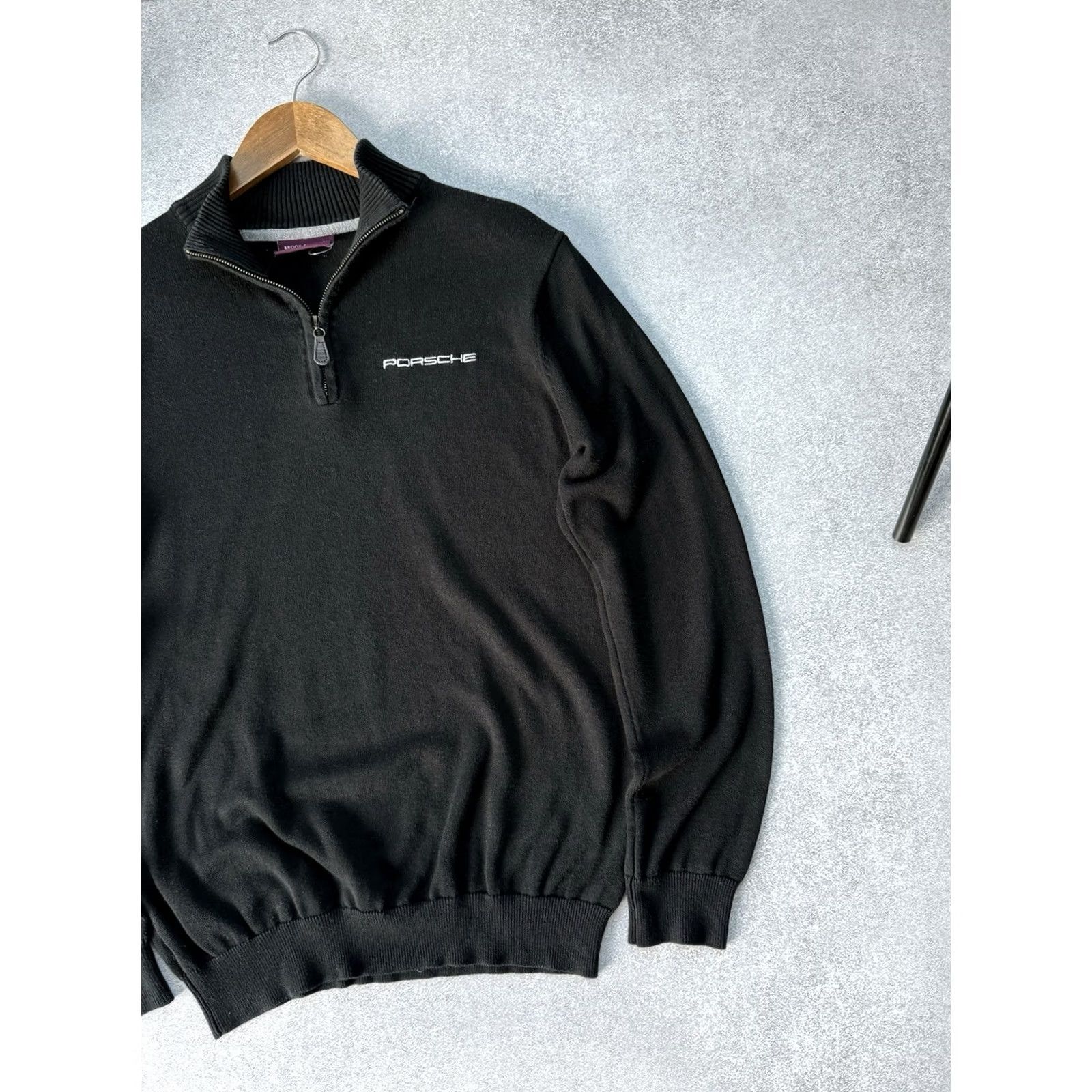 Vintage VINTAGE Porsche Design Half Zip Knit Sweater Racing Black Size S Mens Porsche Racing Pullover Knitting Cotton 90s Cars Bib Size US S / EU 44-46 / 1 - 4 Thumbnail
