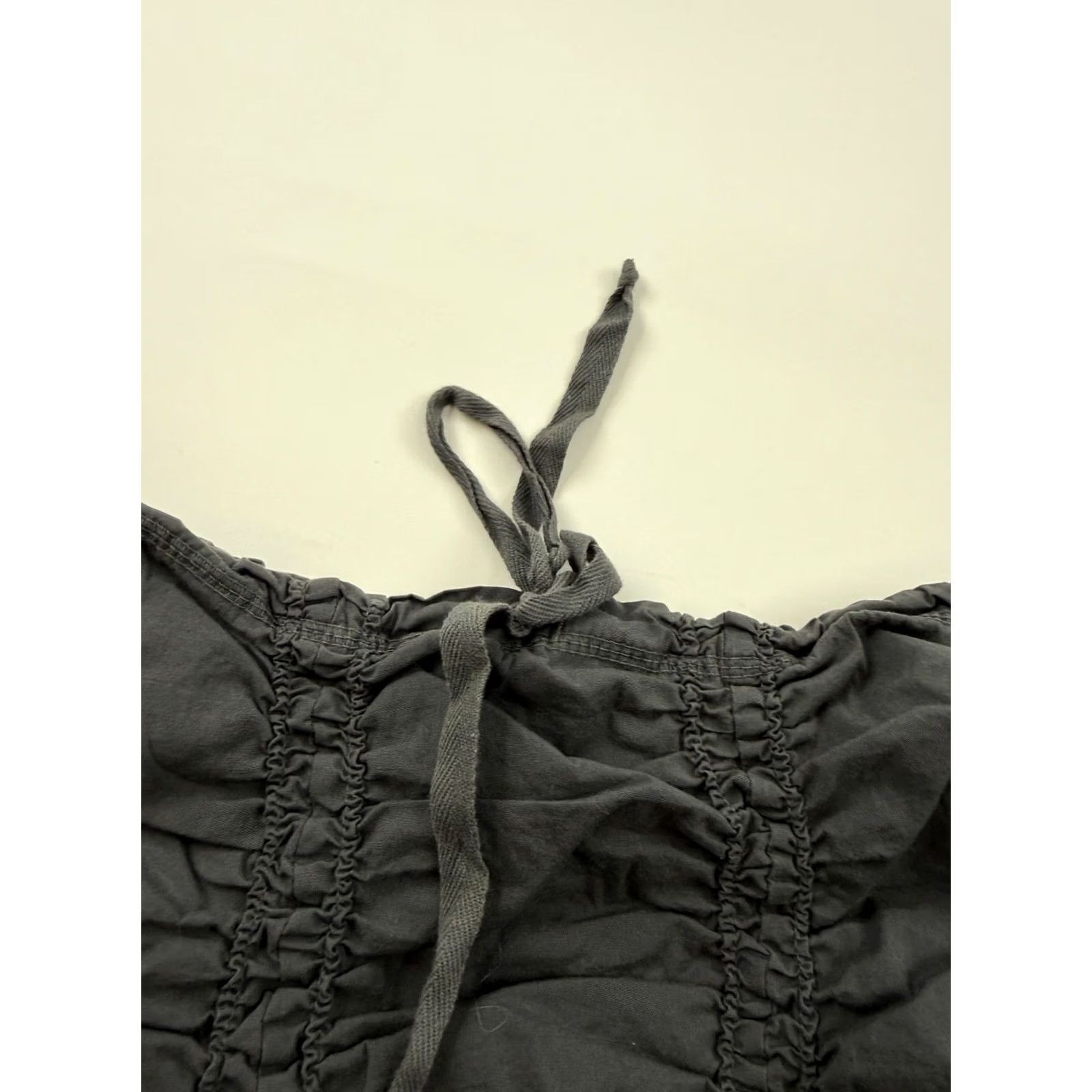 Vintage Wearables Womens Gray Ruched Strapless Drawstring Sundress Casual Short Sleeveless Dress M Size M / US 6-8 / IT 42-44 - 2 Thumbnail