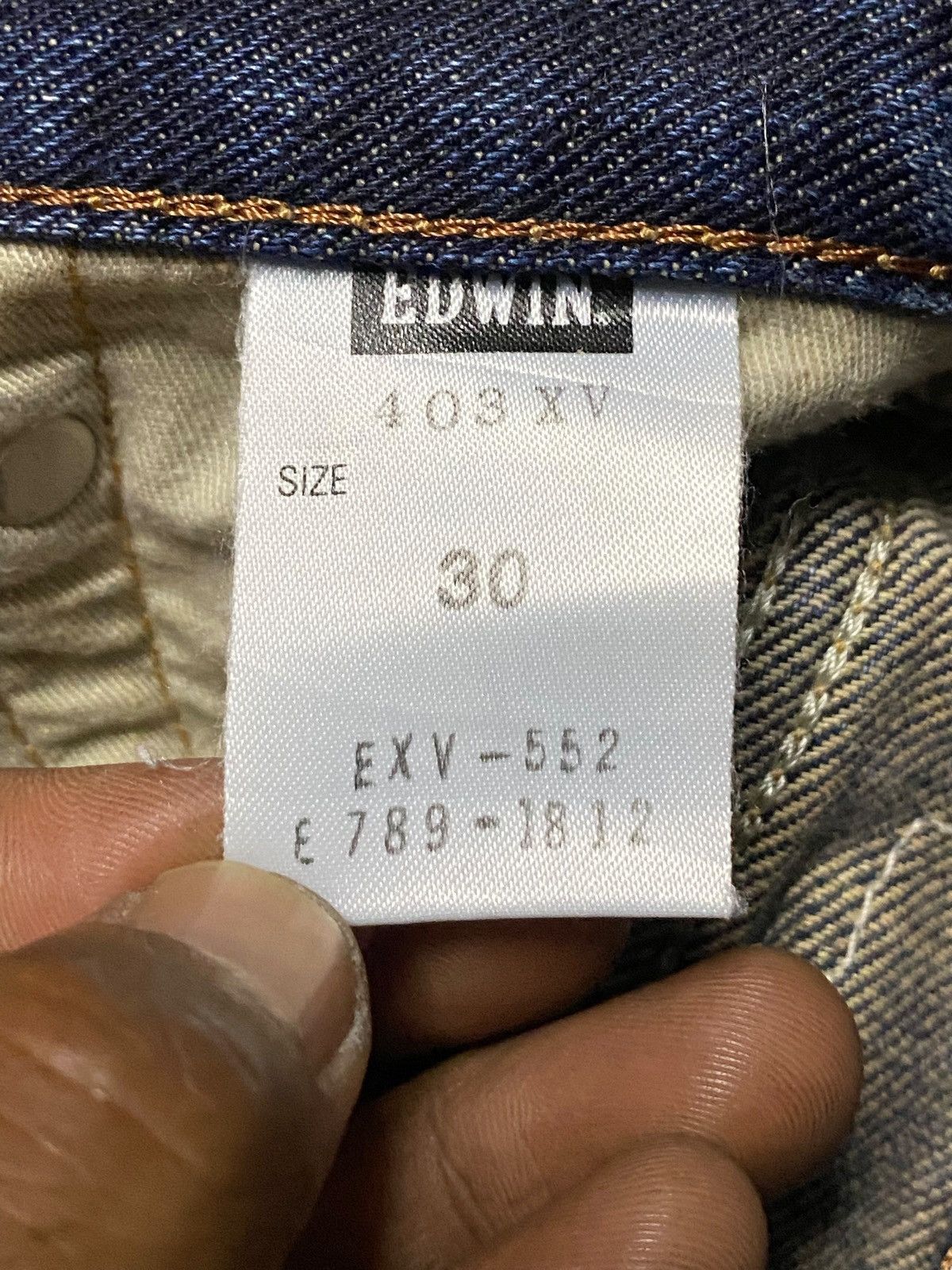 Japanese Brand Vintage Edwin 403 XV Mud Wash Distressed Loose Jeans Size US 34 / EU 50 - 20 Thumbnail