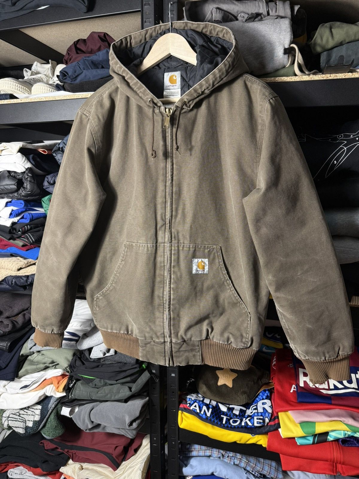 Carhartt Carhartt Active Jacket Brown Hooded Workwear Duck Distressed Size US M / EU 48-50 / 2 - 3 Thumbnail