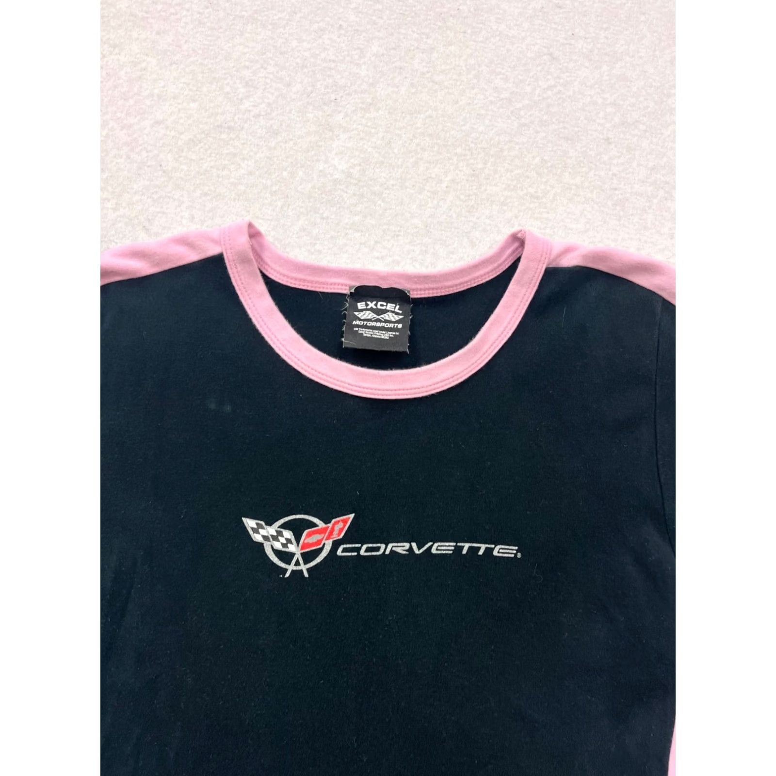 Logo 7 VINTAGE Corvette Logo Black & Pink Ringer T-Shirt Size L / US 10 / IT 46 - 5 Thumbnail
