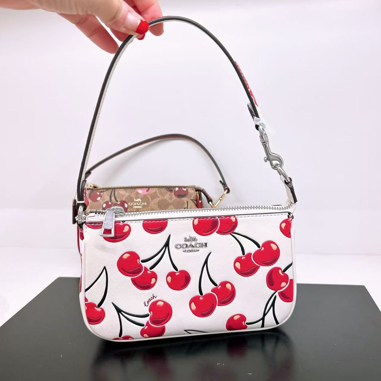 Coach 🍒 Nolita 19 With Cherry Print CZ012 Size ONE SIZE - 1 Thumbnail