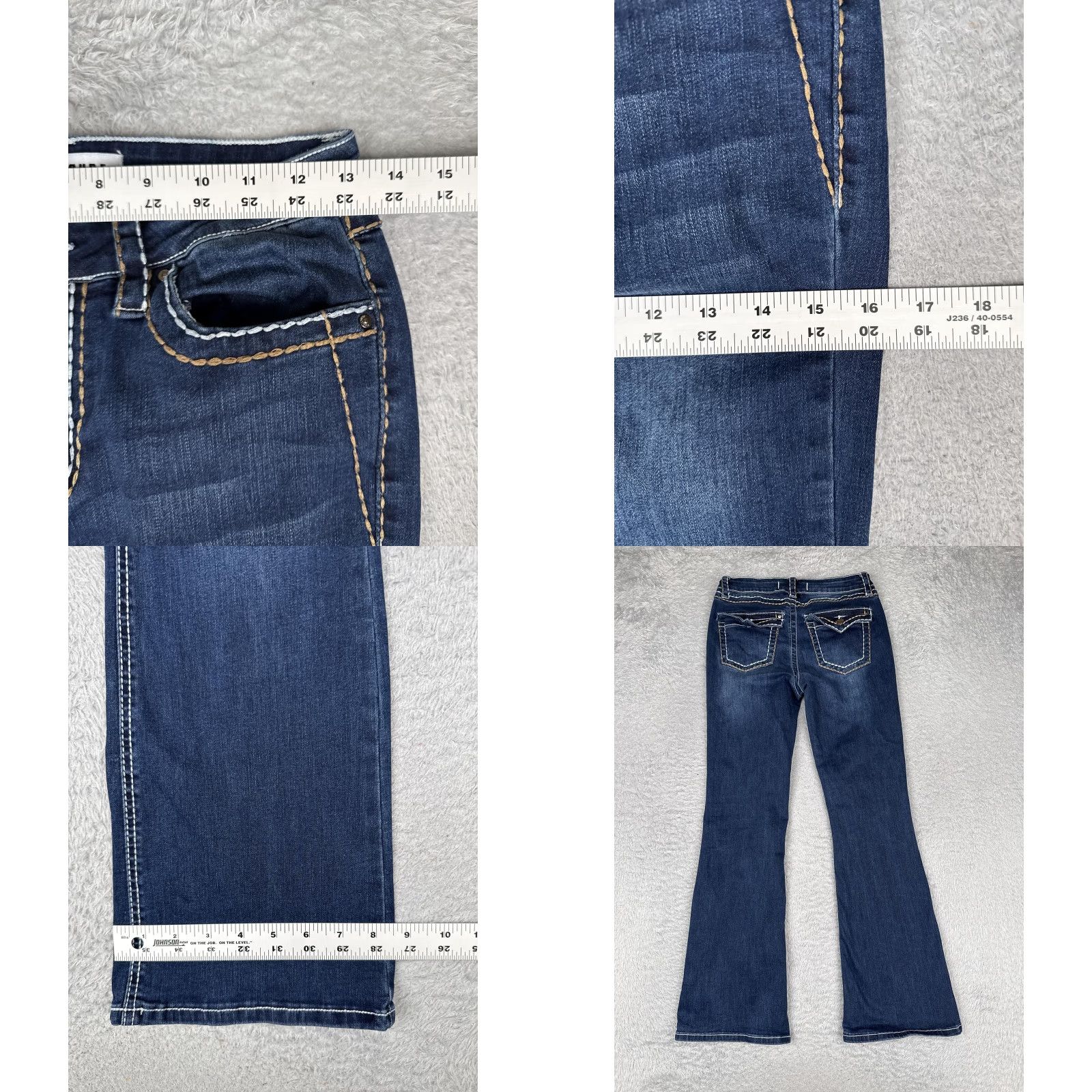 Vintage Disclosure Bootcut Jeans Juniors 7/28 Blue Medium Wash Low Rise Stretch 26x29 Size 28" / US 6 / IT 42 - 9 Thumbnail