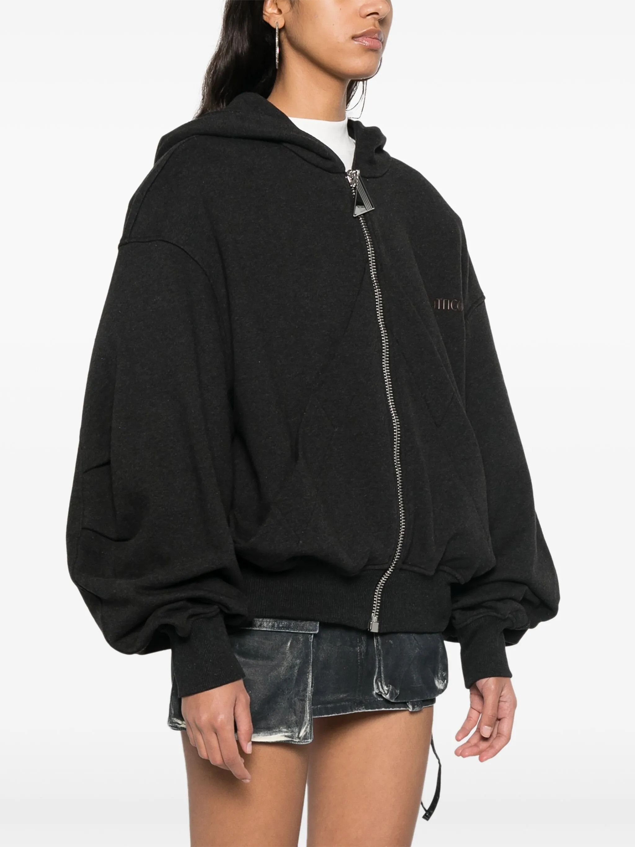 The Attico o1s22i1n0325 Gradient Zip Hoodie in Black Size M / US 6-8 / IT 42-44 - 3 Thumbnail