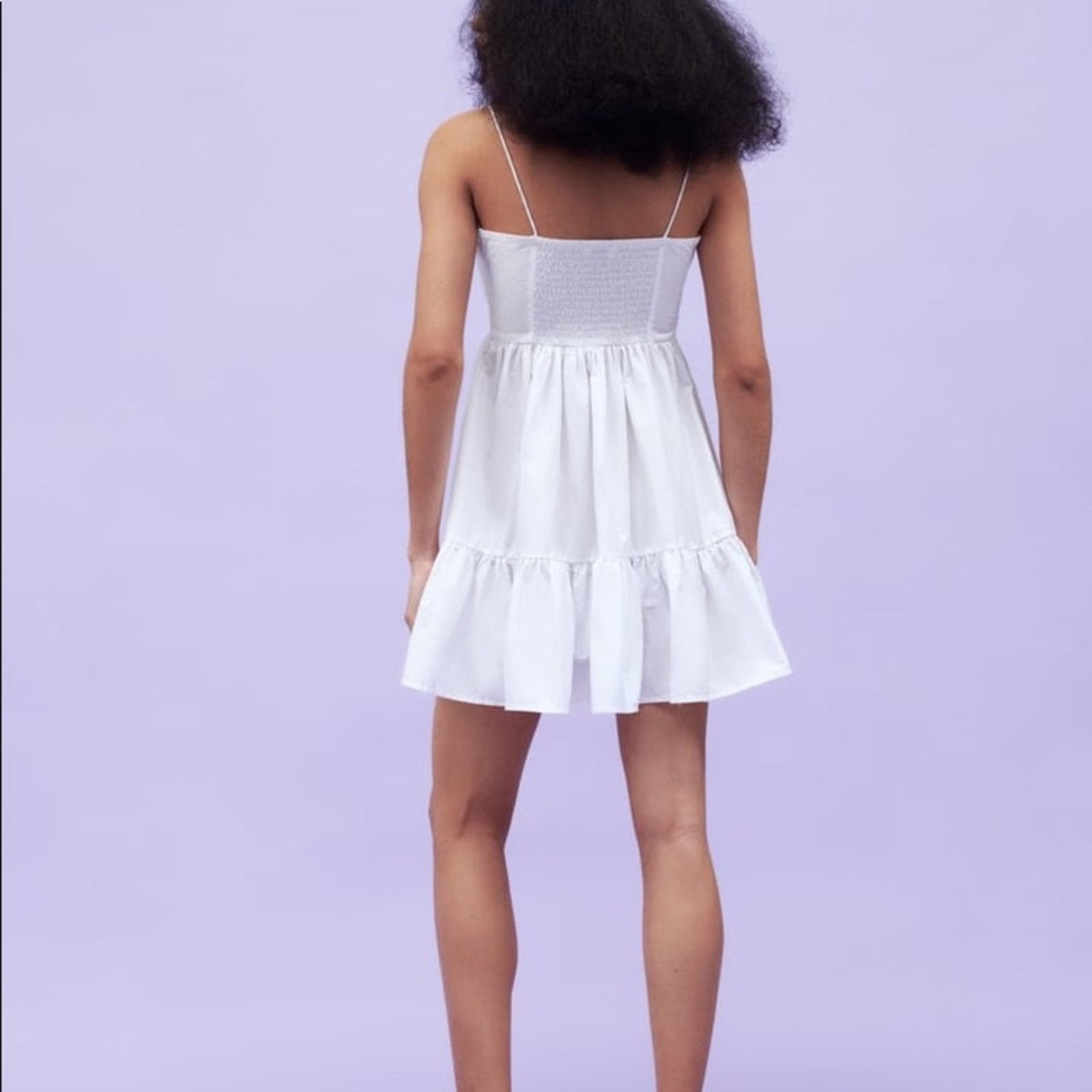 Zara ZARA BLOGGER FAVORITE EMBROIDERED POPLIN DRESS WHITE Size XS / US 0-2 / IT 36-38 - 8 Thumbnail