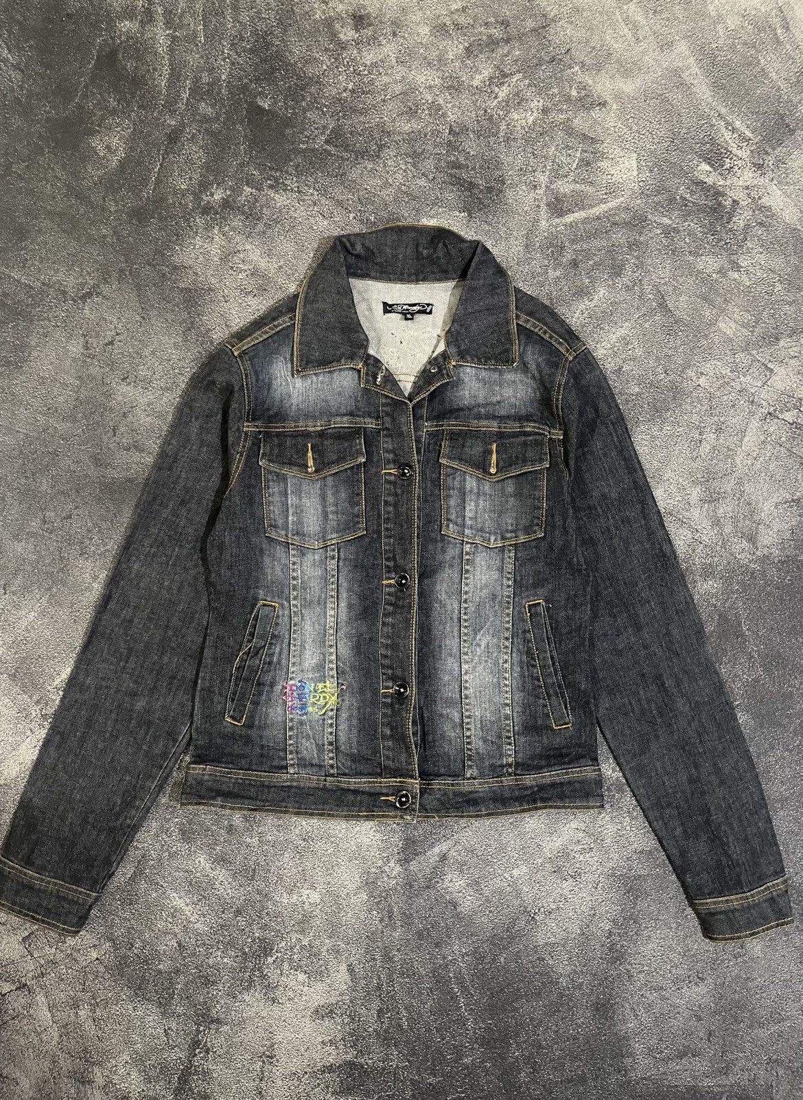 Ed Hardy Ed Hardy Skull Flowers Denim Jacket Size US M / EU 48-50 / 2 - 2 Thumbnail