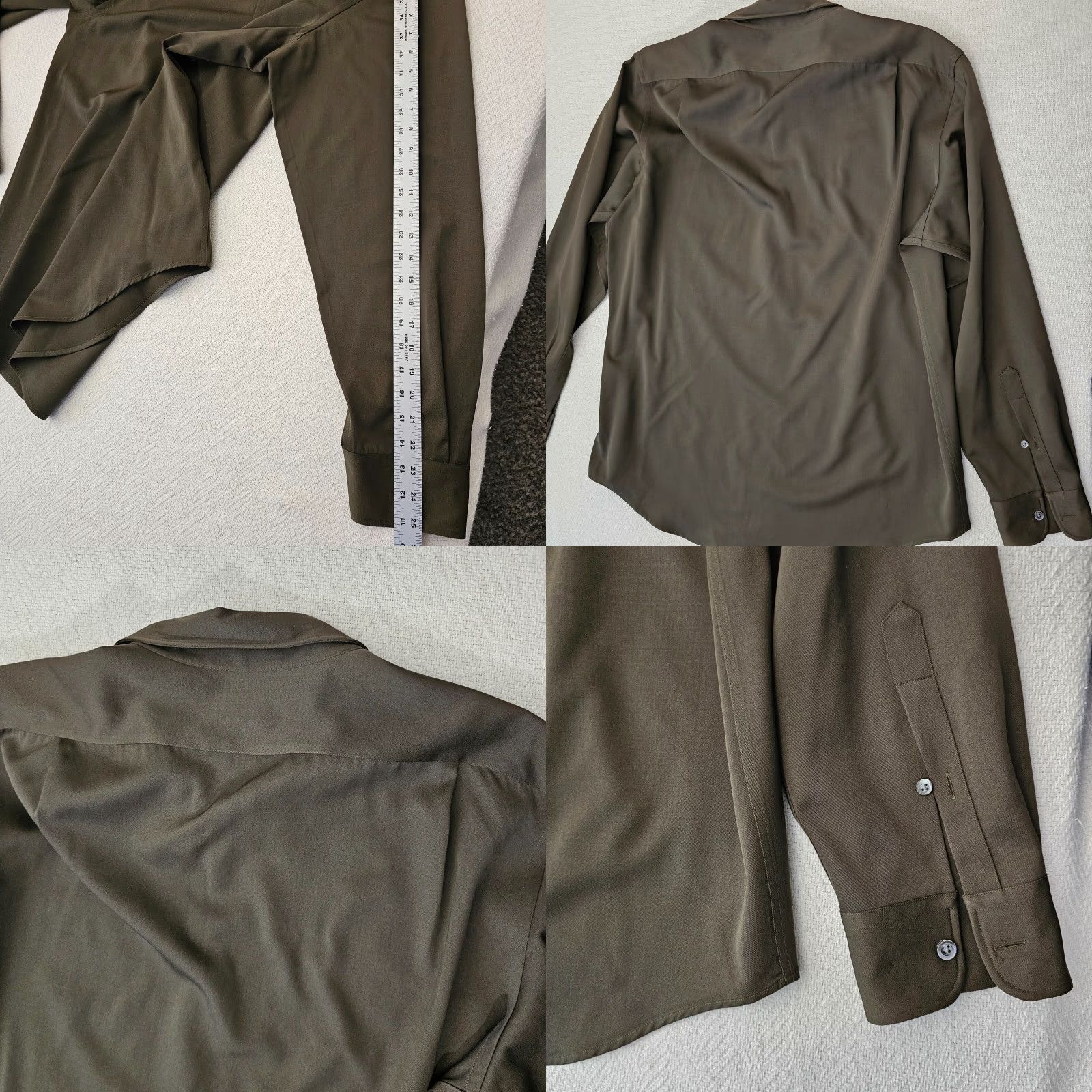 Ralph Lauren Purple Label VINTAGE Ralph Lauren Purple Label Button-Up Shirt Wool Size L Olive Green Business Casual Mens Size US L / EU 52-54 / 3 - 8 Thumbnail