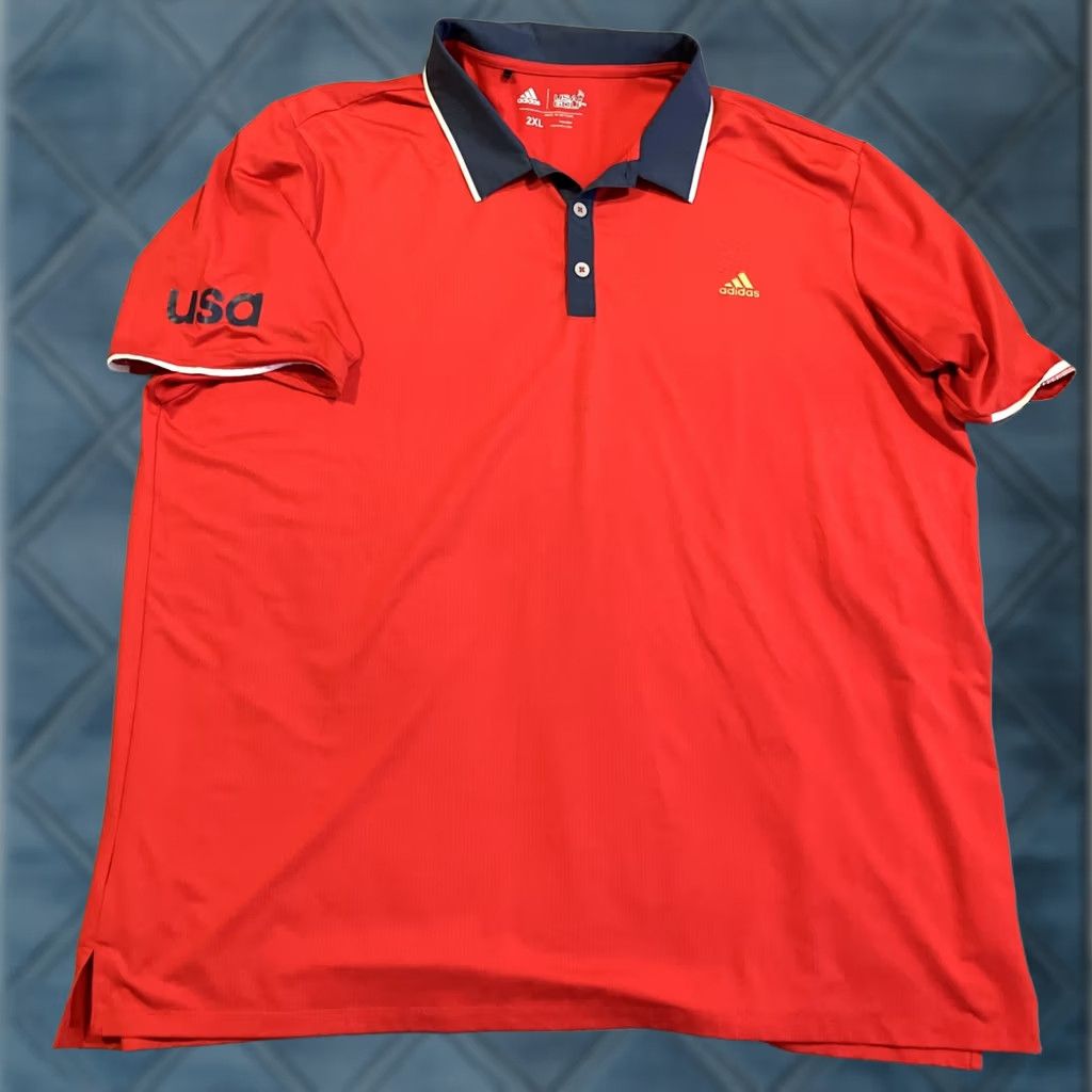 Adidas Adidas Golf Polo - USA Ryder Cup - Red - Men's XXL Polo Size US XXL / EU 58 / 5 - 1 Thumbnail