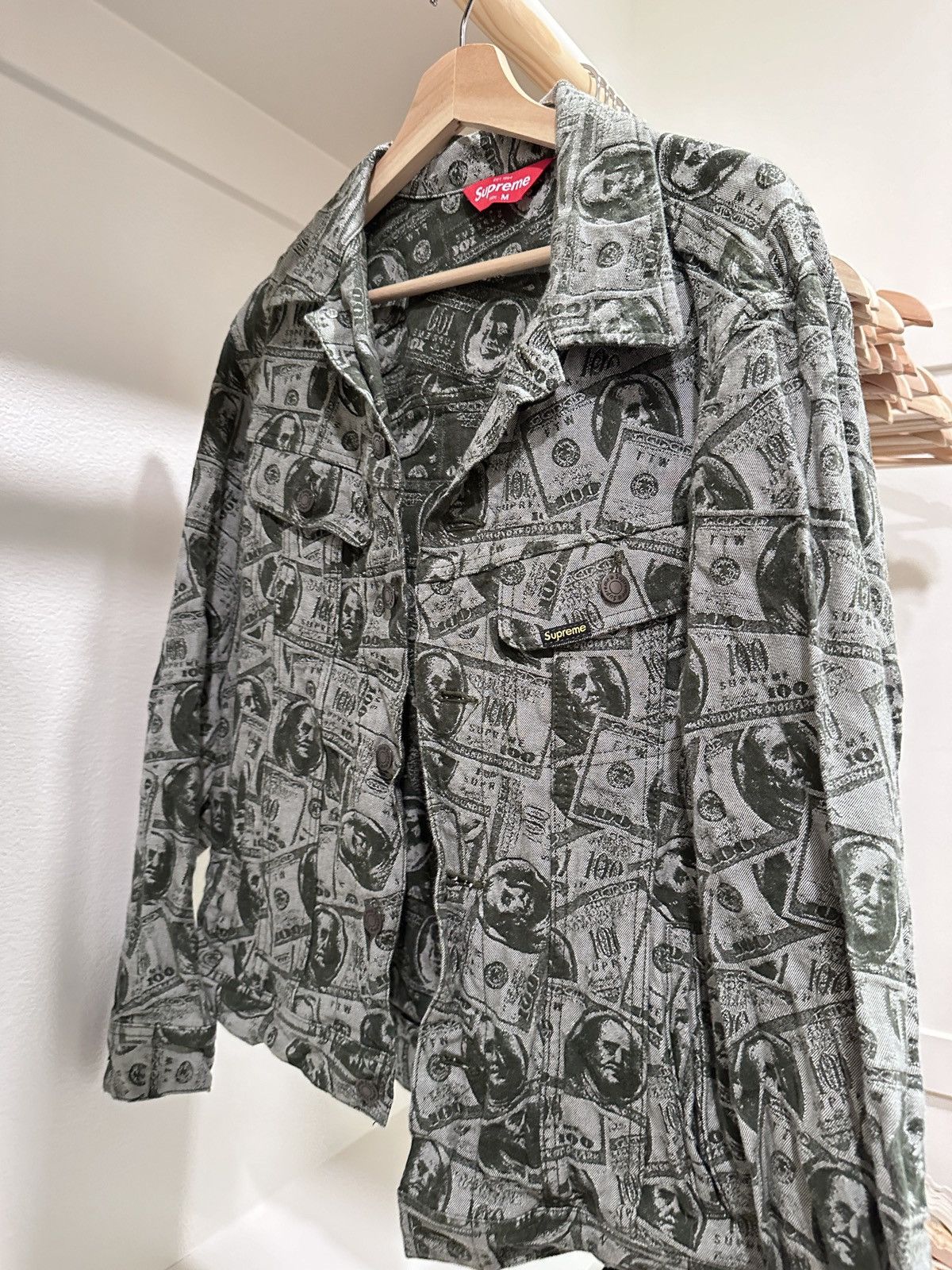 Supreme 100 dollar bill trucker jacket online