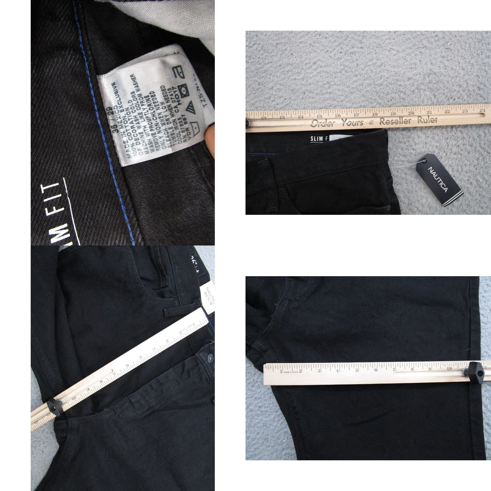 Nautica Nautica Jeans Size 36x29 Black Denim Slim Fit Straight Leg Mens Slim Nautica Jeans 36 29 Black Denim Straight Leg Men Size US 36 / EU 52 - 8 Thumbnail
