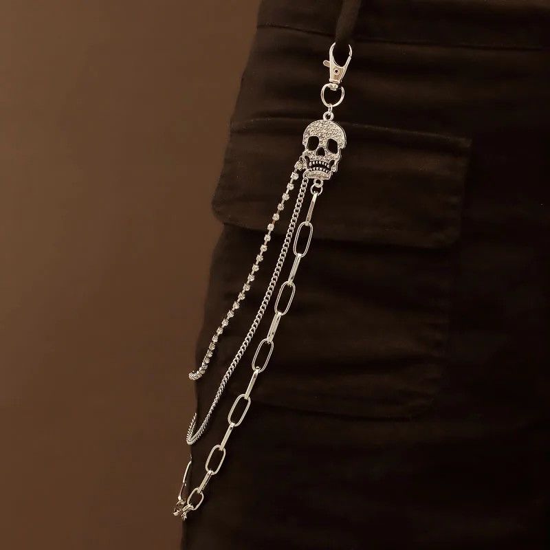 Jewelry Layered Chain Skull Trousers Pants Size ONE SIZE - 4 Thumbnail