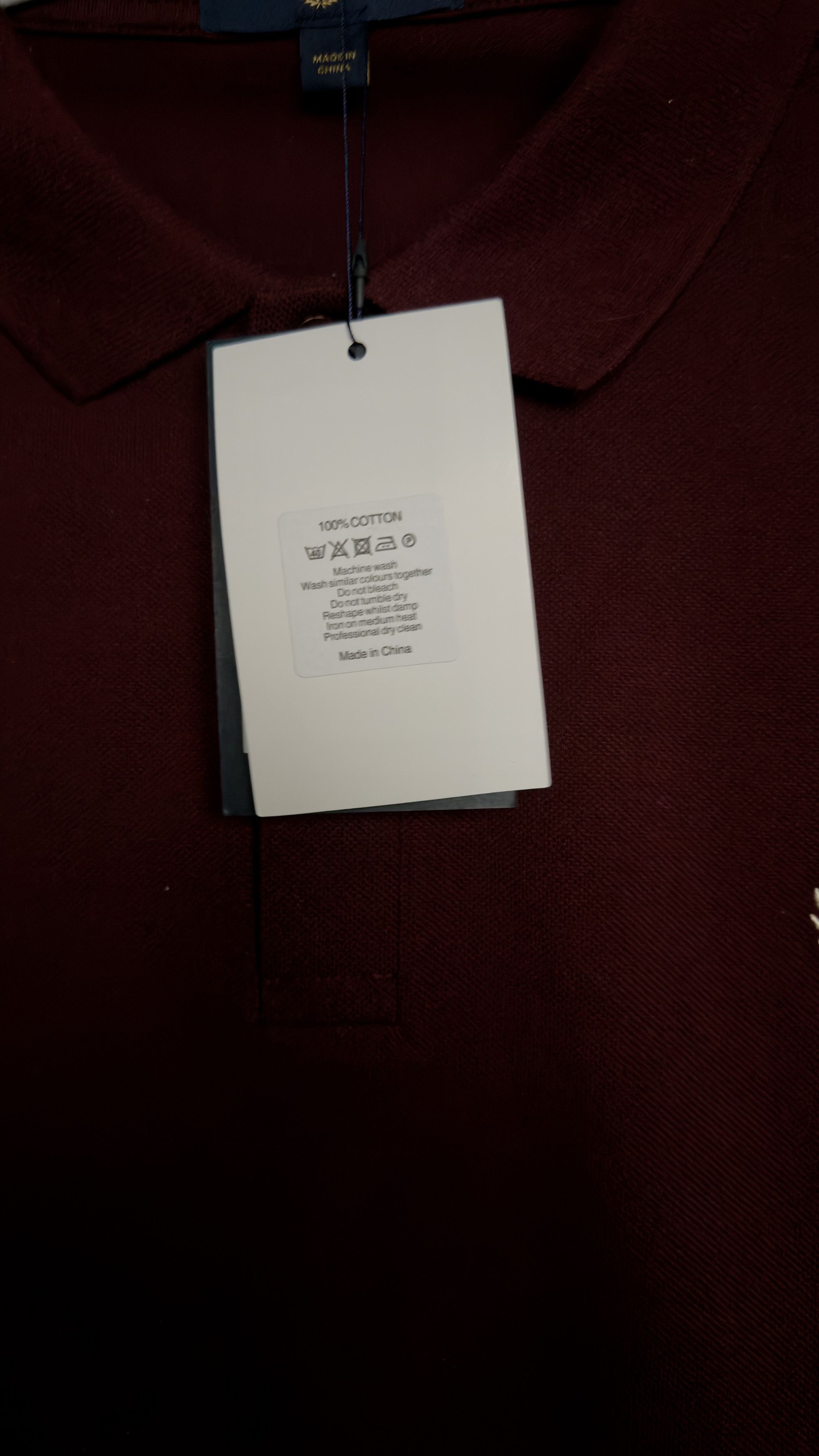 Fred Perry Burgundy Longsleeve Polo NWT Size US L / EU 52-54 / 3 - 6 Thumbnail