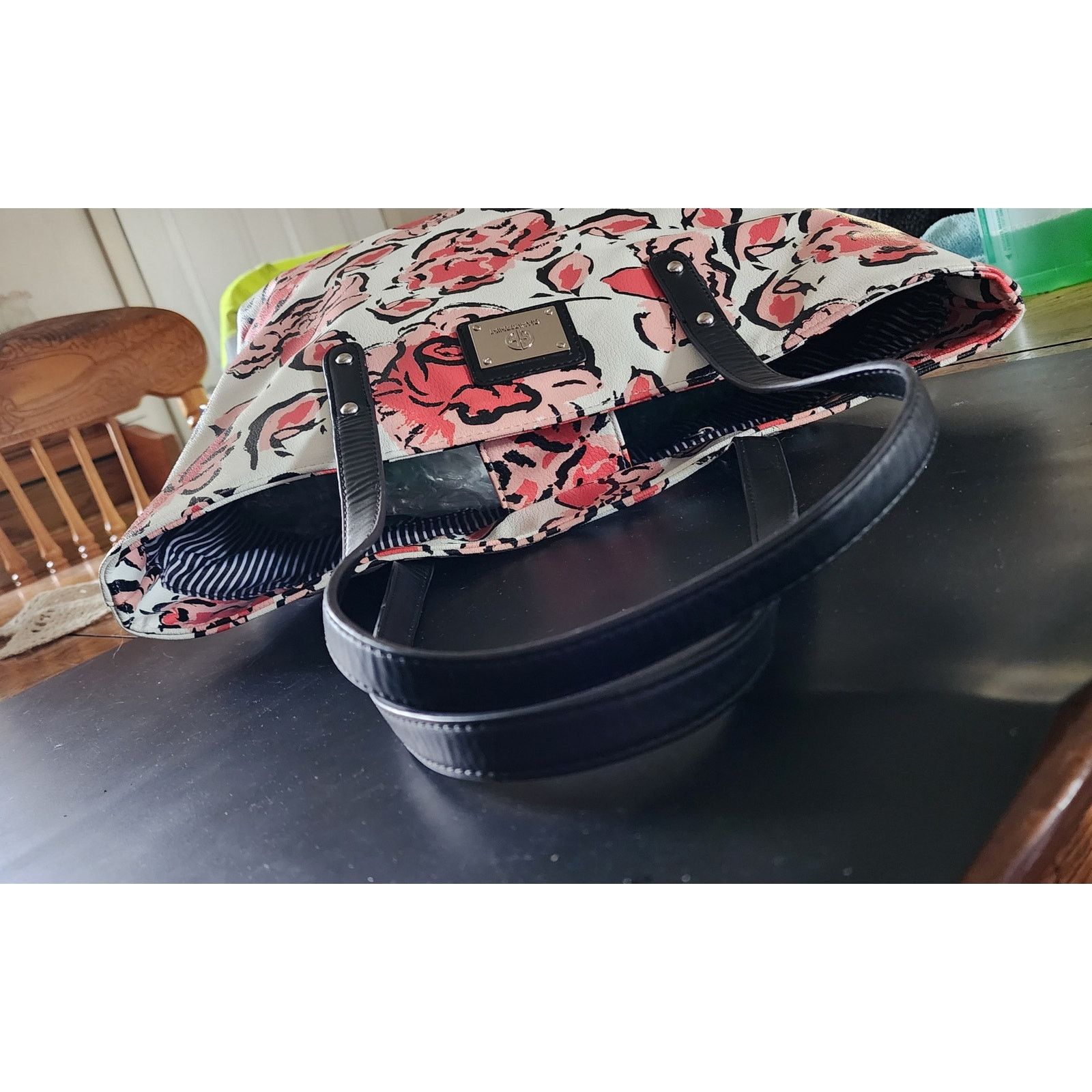 Giani Bernini Giani Bernini Women's Tote White Pink Coral Floral Print Size ONE SIZE - 9 Thumbnail