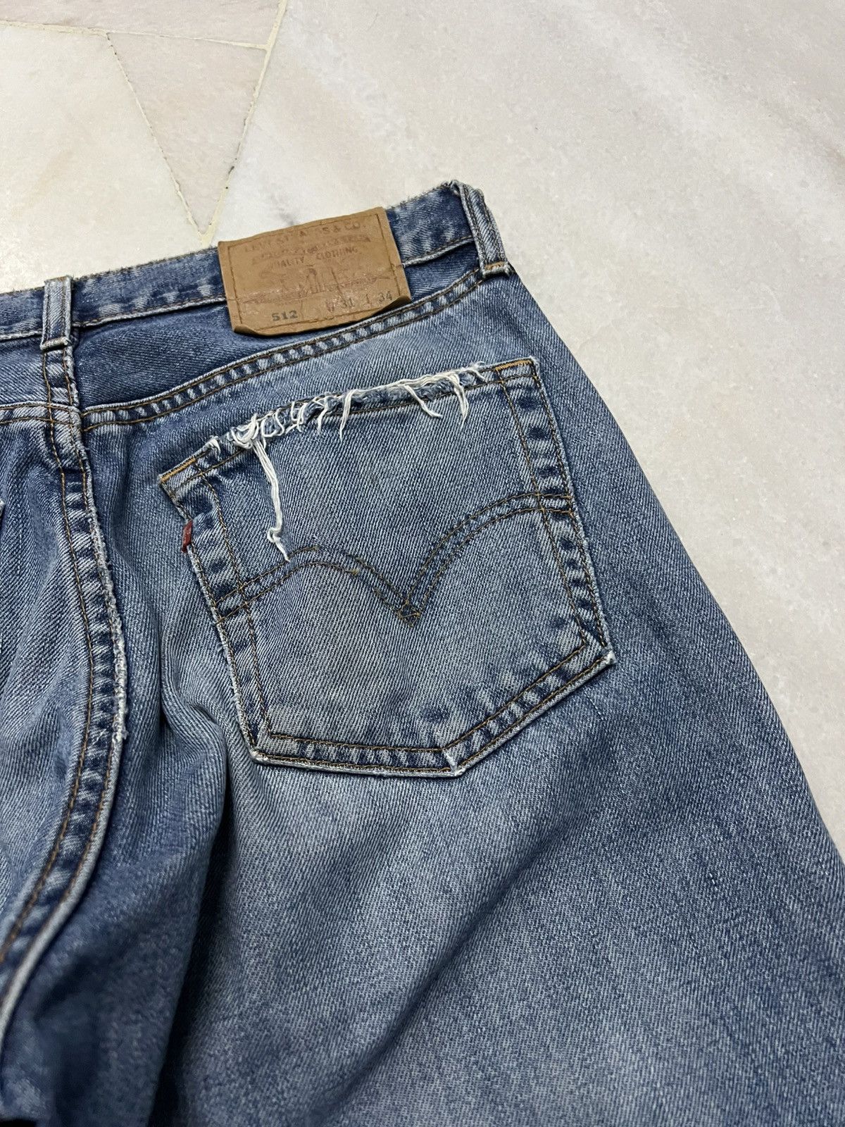 Levi's × Levi's Vintage Clothing 🌈90s Levis 512 Distress Light Wash Baggy Jean Size US 30 / EU 46 - 14 Thumbnail