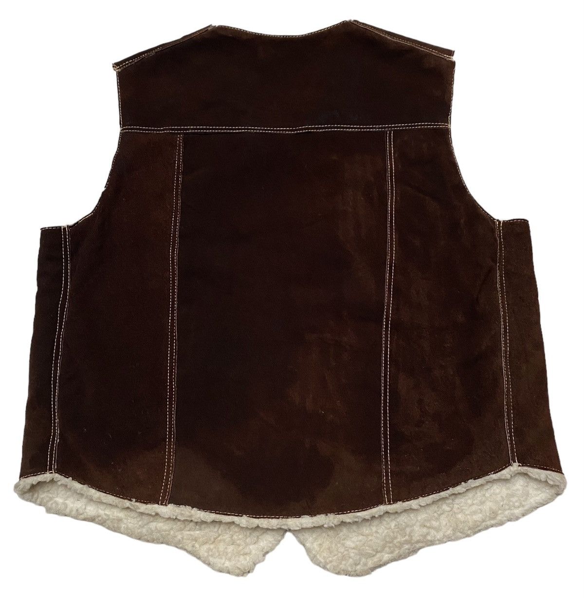 Leather × Vintage Vintage Brand Genuine Leather Sherpa Vests 1990s Size US L / EU 52-54 / 3 - 2 Thumbnail