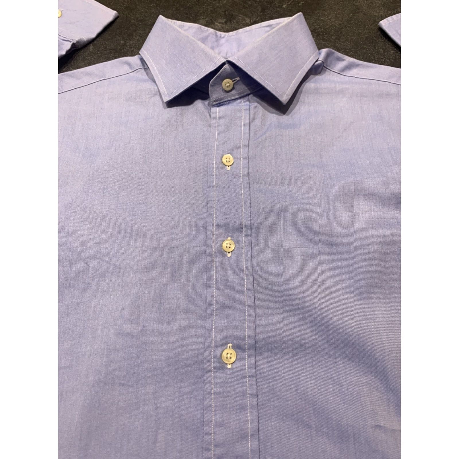 Polo Ralph Lauren VINTAGE Polo Ralph Lauren Dress Shirt Men Long Sleeve 16 Blue Regent Classic Fit Business Size US L / EU 52-54 / 3 - 3 Thumbnail