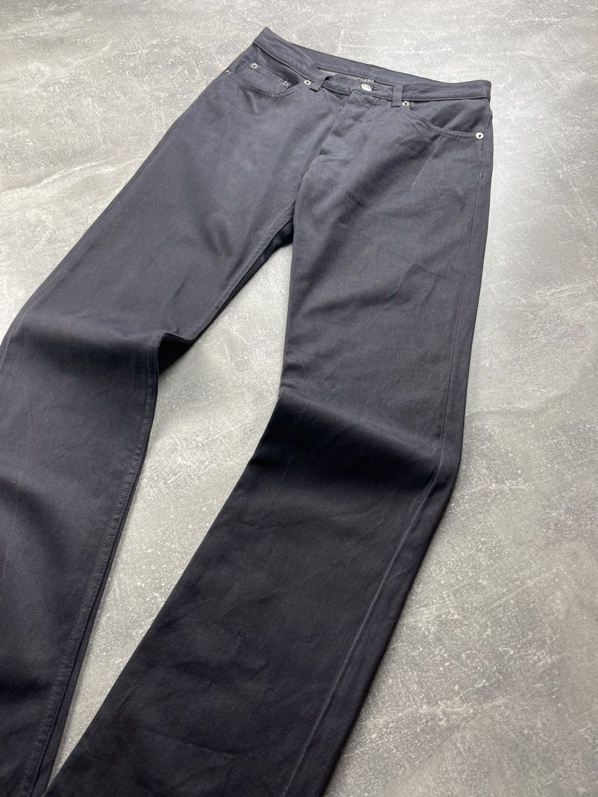 Helmut Lang Helmut Lang Archives 00s Gray Raw Silk Denim Straight Jeans Size US 28 / EU 44 - 7 Thumbnail