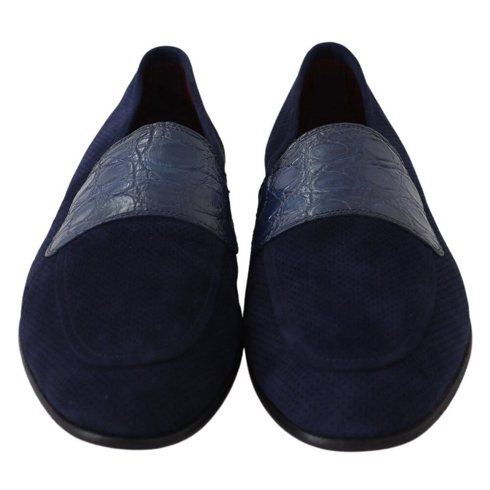 Dolce & Gabbana Dolce & Gabbana Elegant Blue Suede Leather Loafers Size US 6 / EU 39 - 4 Thumbnail