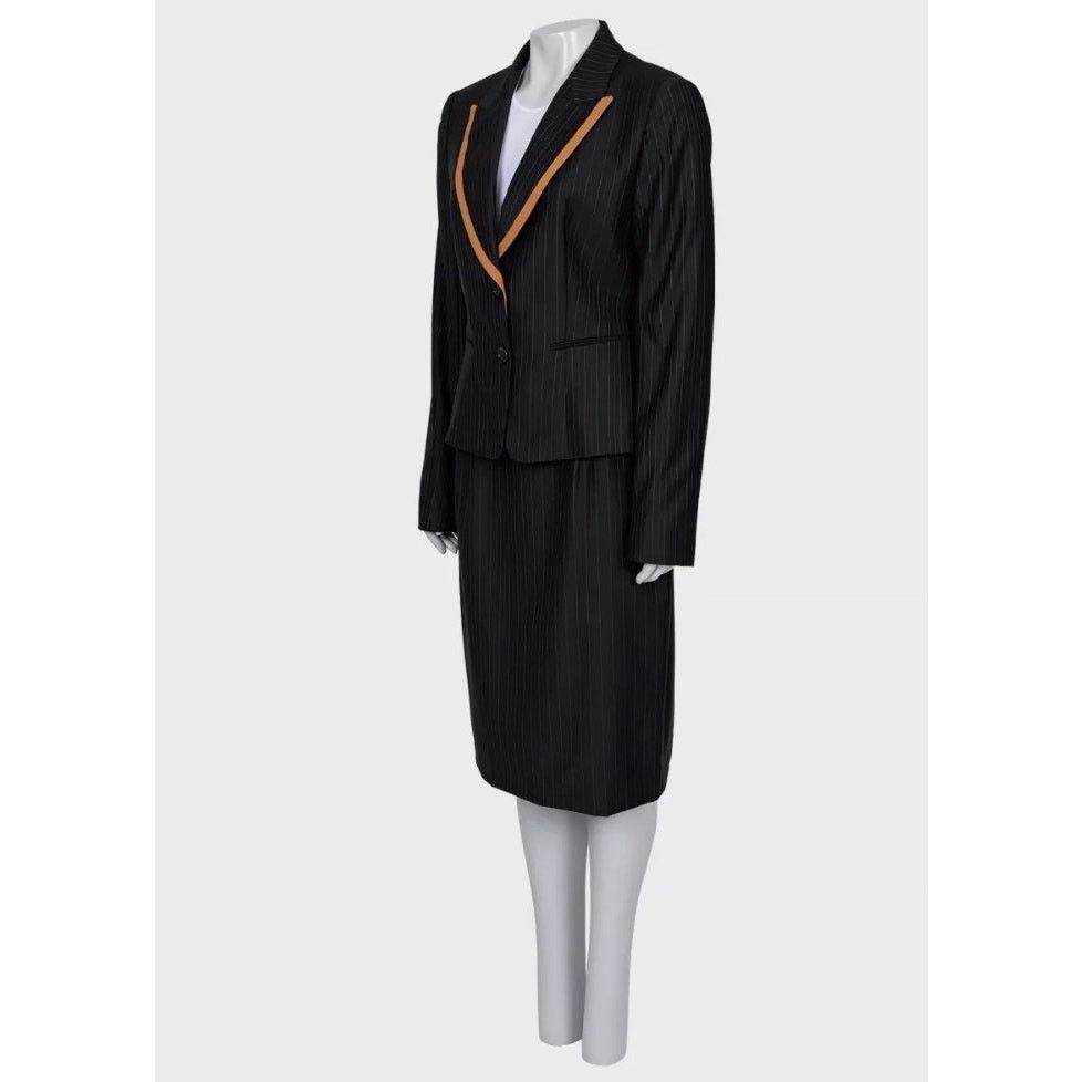 Dior Christian Dior Black Striped Wool Suit FR44 XXL Size L / US 10 / IT 46 - 2 Thumbnail