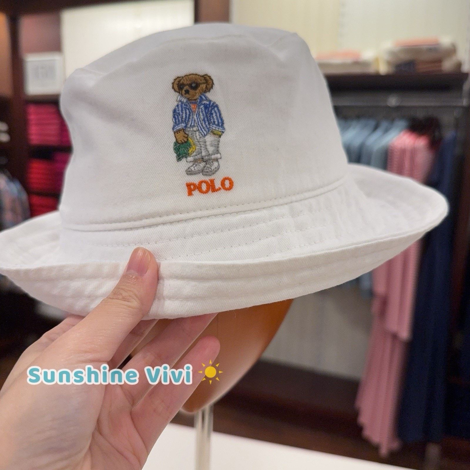 Polo Ralph Lauren NEW Polo Ralph Lauren Polo Bear Twill Bucket Hat Cap White Size ONE SIZE - 2 Thumbnail
