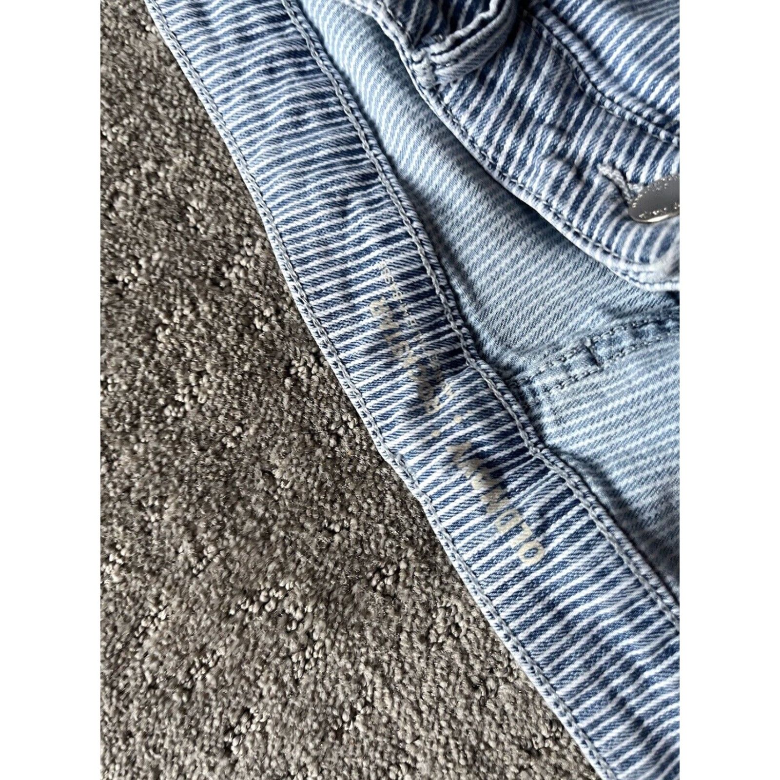 Old Navy Old Navy Jeans Women’s 14 Blue Striped Embroidered Mid Rise Skinny 5-Pocket Denim Cotton Blend N/A Raw Vintage: No Size 36" / US 14 / IT 50 - 5 Thumbnail