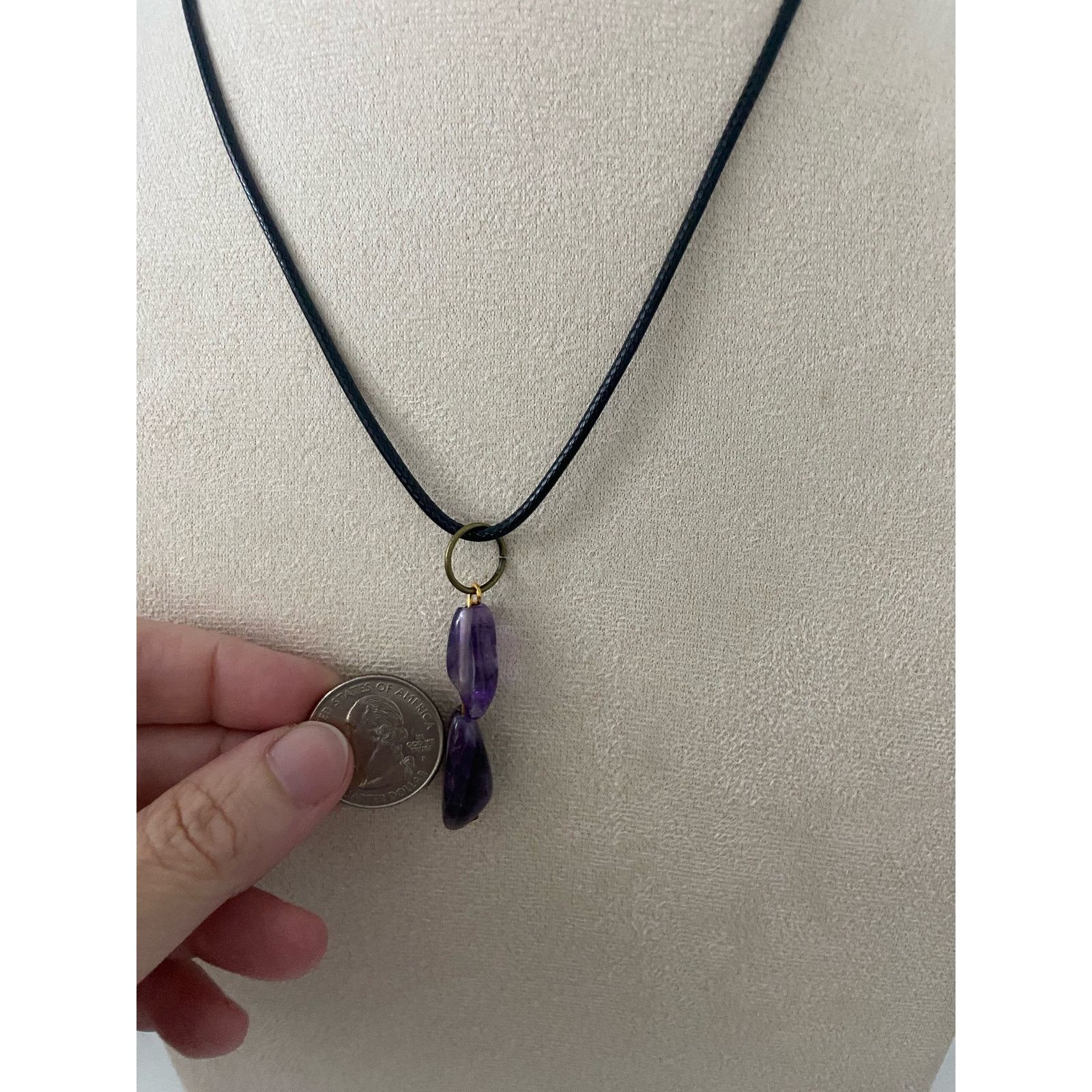 Handmade Handmade amethyst pendant necklace Size ONE SIZE - 2 Thumbnail