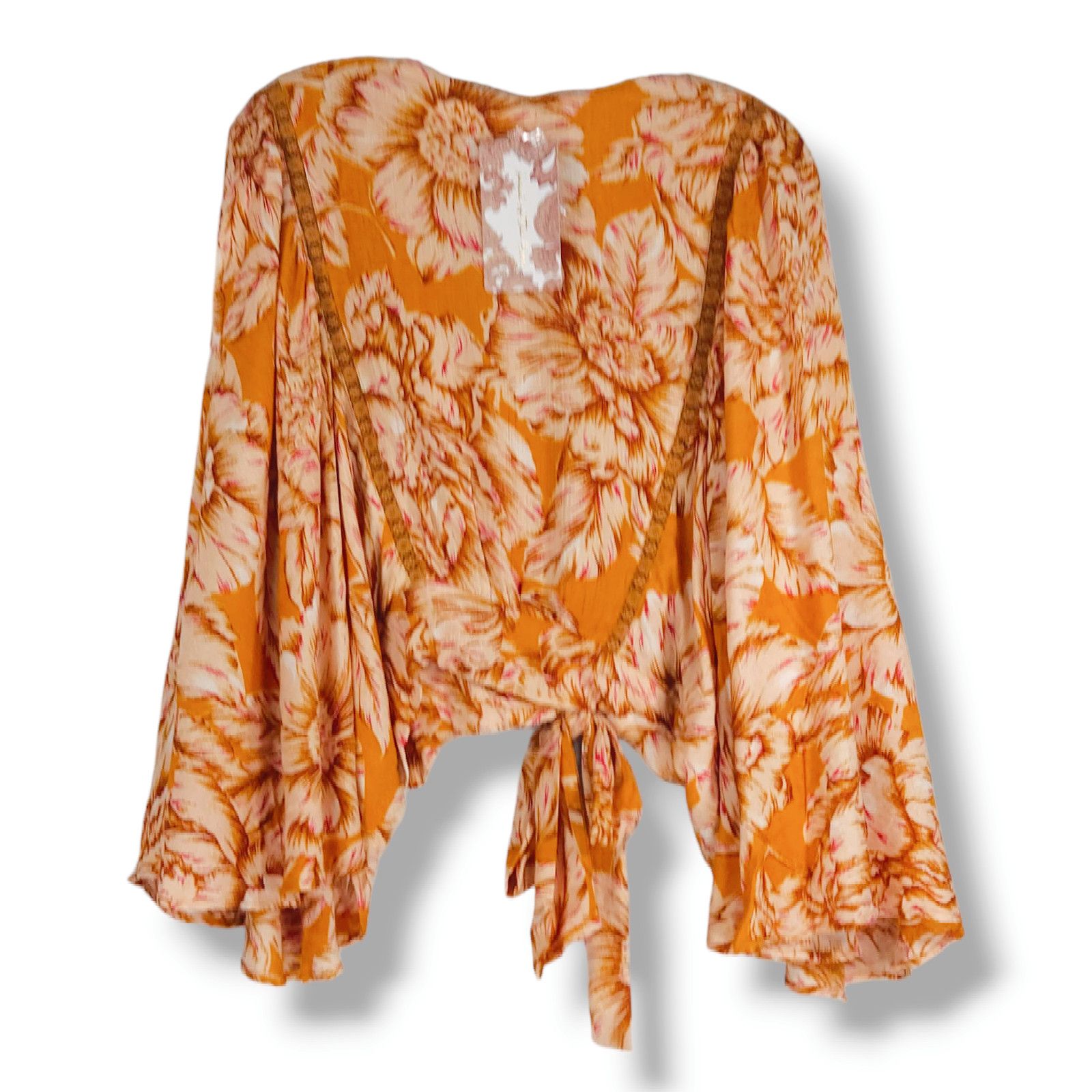 Other NWT Band of the Free Libby Floral Bell Sleeve Crop Top Sz. L Size L / US 10 / IT 46 - 4 Thumbnail