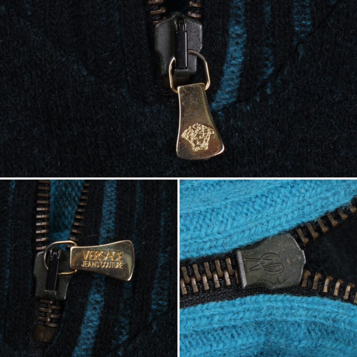 Versace Jeans Couture × Vintage VERSACE Jeans Couture Vintage Half Zip Wool Sweater Size US M / EU 48-50 / 2 - 10 Thumbnail