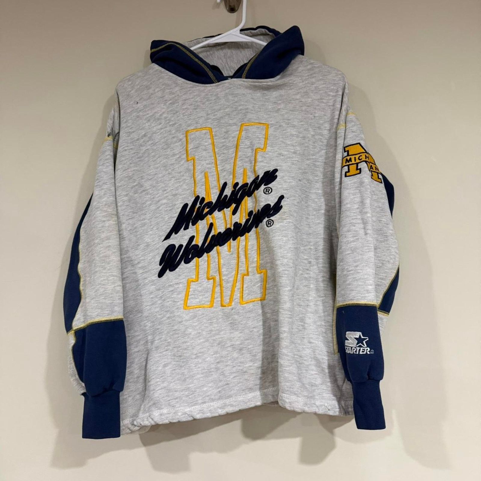 Starter Vintage Starter Michigan Wolverines Hoodie Size US M / EU 48-50 / 2 - 1 Thumbnail