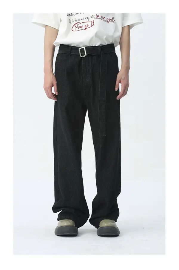 Japanese Brand Minami x Miho Black retro washed detachable belt jeans Size US 32 / EU 48 - 1 Thumbnail