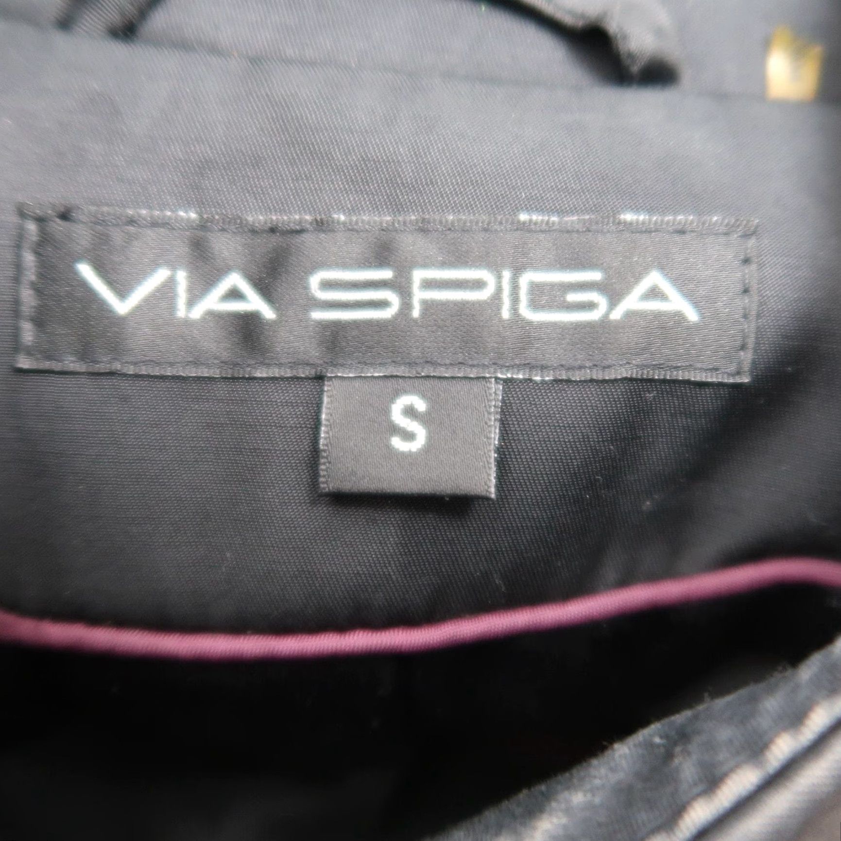 Vintage Via Spiga Peacoat Jacket Black Double-Breasted Button Small Womens Jacket Size S / US 4 / IT 40 - 5 Thumbnail