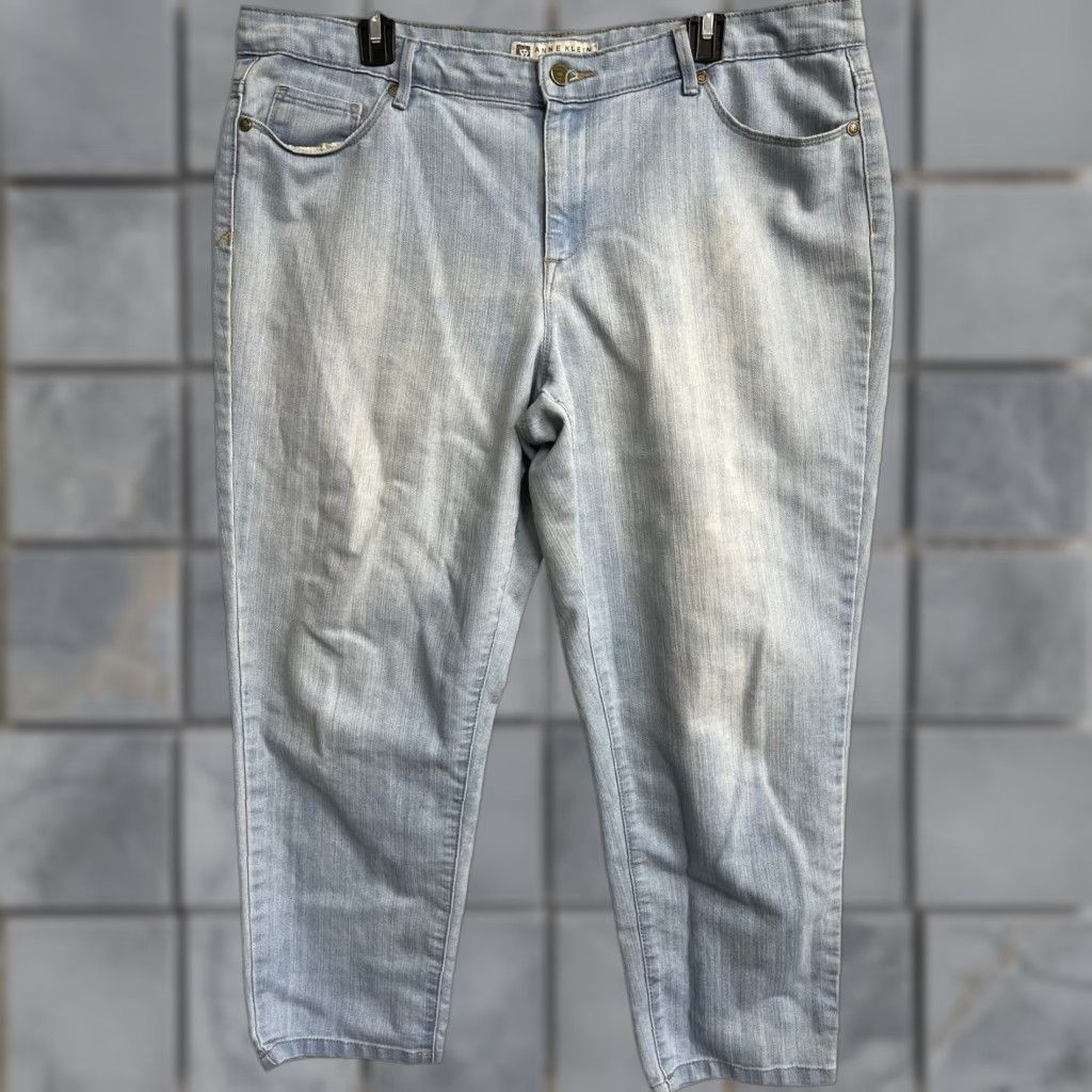 Anne Klein Anne Klein Skinny Jeans Women Size 16 Light Blue Denim Mid Rise Cotton Blend Jeans Size 26" / US 2 / IT 38 - 1 Thumbnail