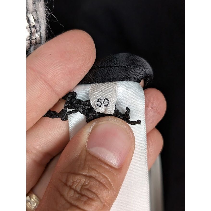 Celine o1rshd1 Hand Woven Wool Coat Jacket in Grey/Black Size US M / EU 48-50 / 2 - 14 Thumbnail