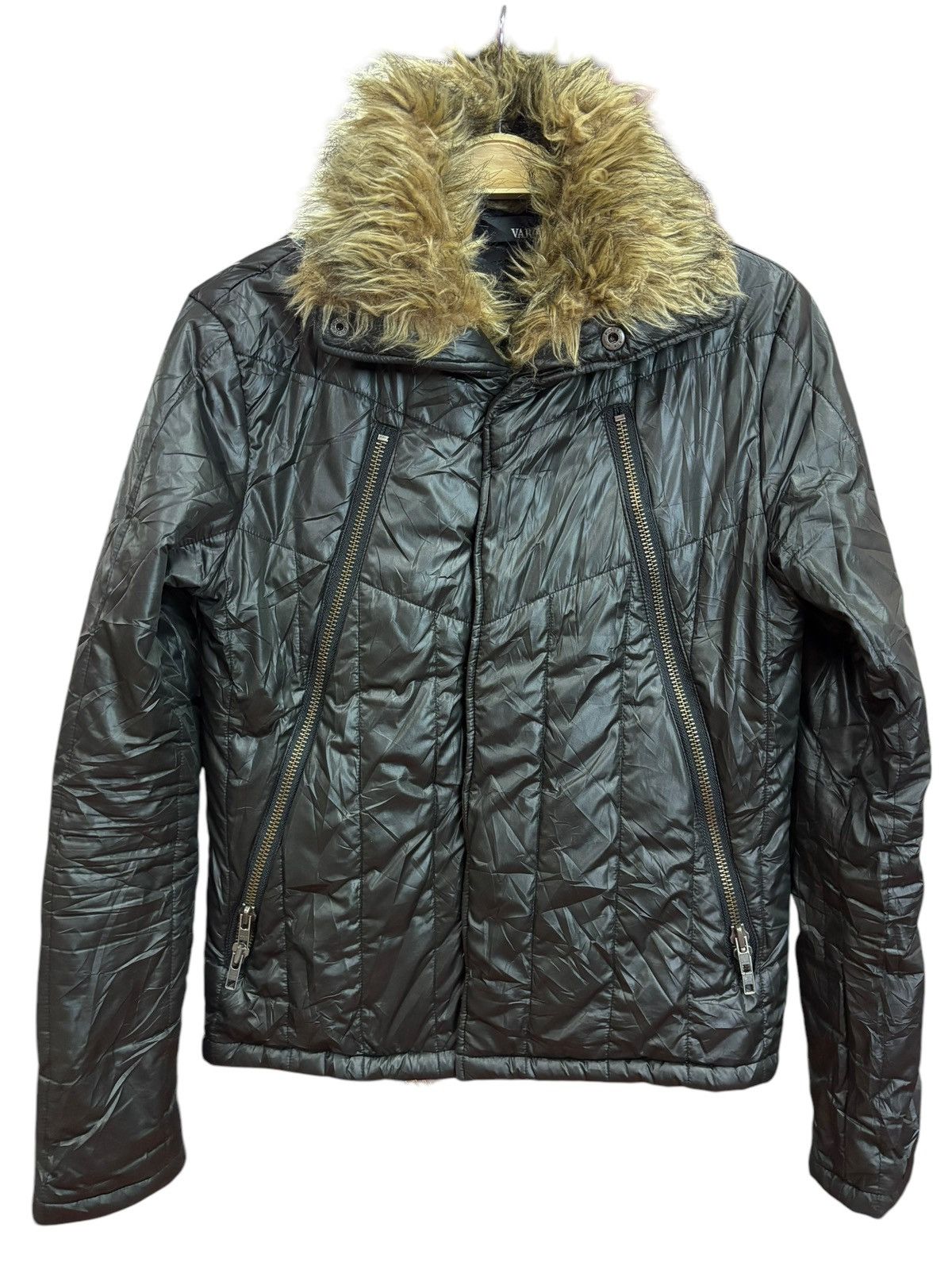 14th Addiction × Japanese Brand × Vintage Vintage Varosh Japan Faux Fleece Bondage Puffer Jacket Size US S / EU 44-46 / 1 - 1 Thumbnail