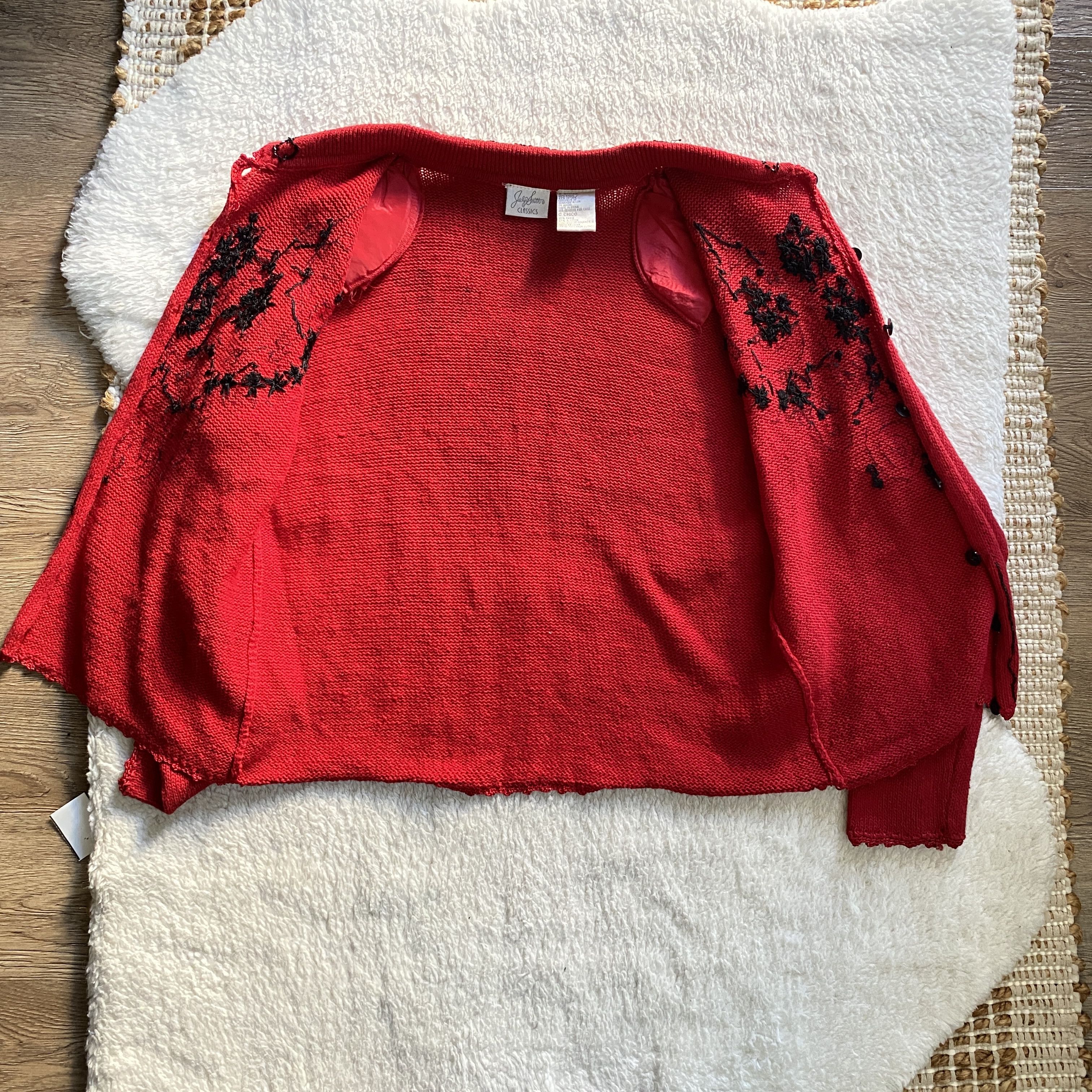 Other Vintage Jaclyn Smith Red Beaded Sweater Size S / US 4 / IT 40 - 7 Thumbnail