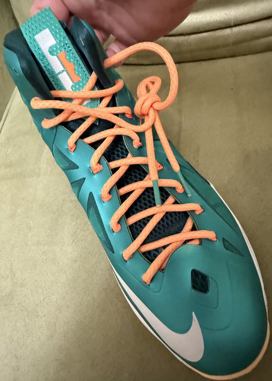 Nike Nike LeBron X (10) “Miami Dolphins” mid-top sneakers NEW 12 Size US 12 / EU 45 - 8 Thumbnail