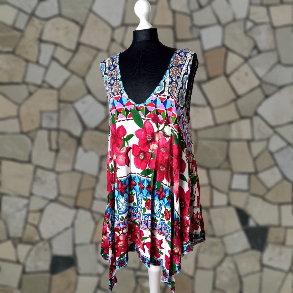 Desigual Desigual Womens Shirt Tunic XL Multicoloured Tunic Dress Length 84 cm Armpit to Armpit 50 cm Womens XL Desigual Shirt Tunic Multicoloured Size XL / US 12-14 / IT 48-50 - 1 Thumbnail