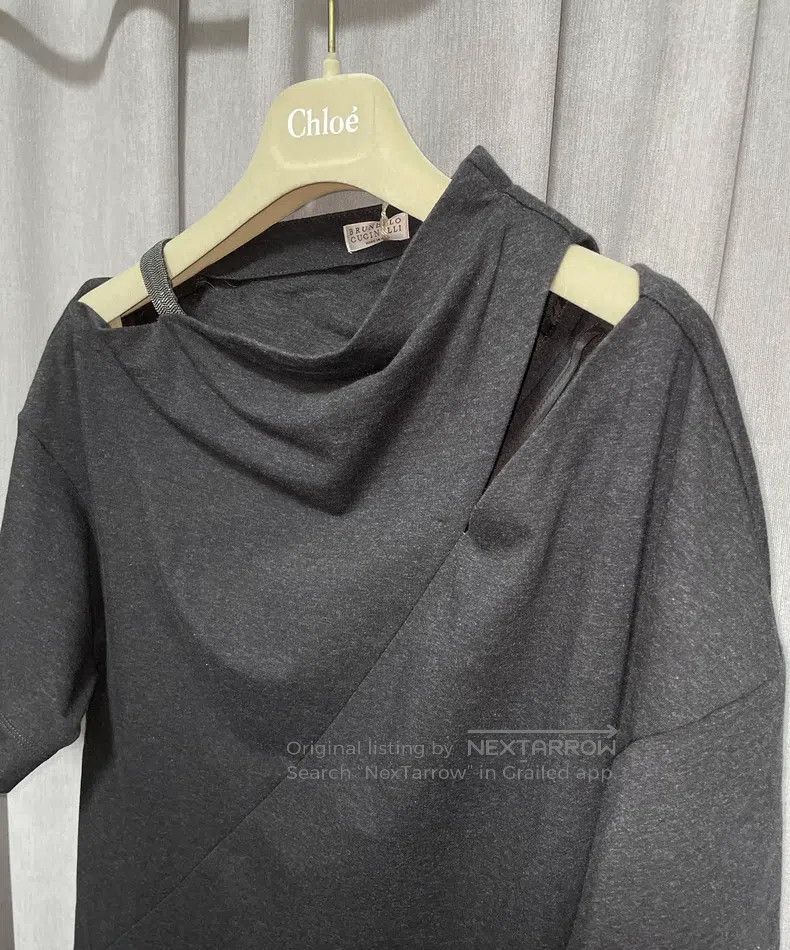 Brunello Cucinelli Brunello Cucinelli Paillette shoulder strap pleated collar Size M / US 6-8 / IT 42-44 - 3 Thumbnail