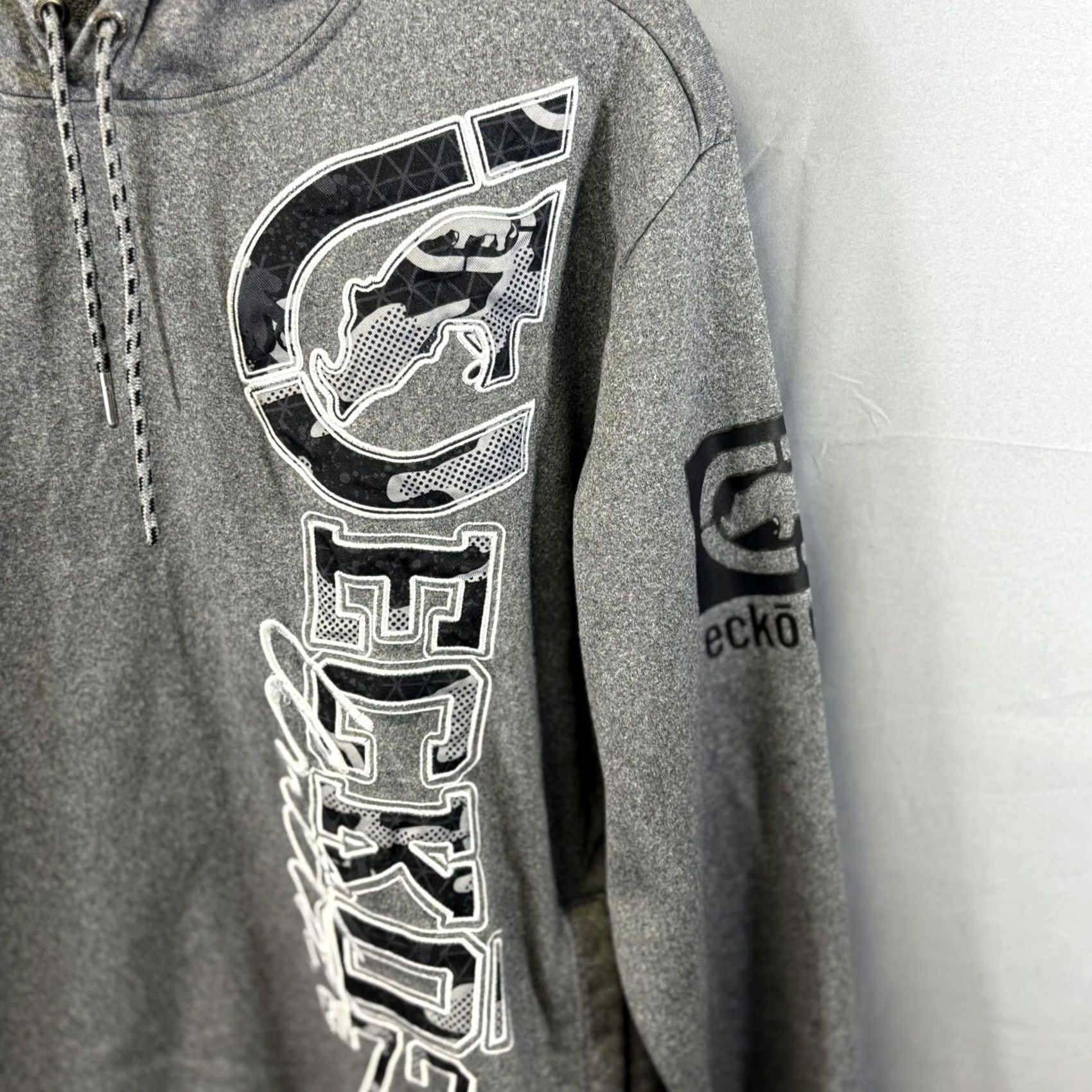 Ecko Unltd. Ecko Unltd Hoodie Mens XL Gray Pullover Sweatshirt Camo Graphic Streetwear Urban Pullover Hooded Pockets Size US XL / EU 56 / 4 - 3 Thumbnail