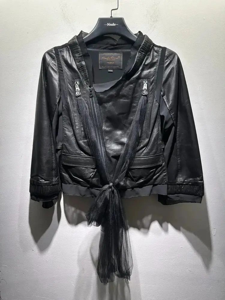 Sz Undercover 07SS purple lambskin leather jacket-2505